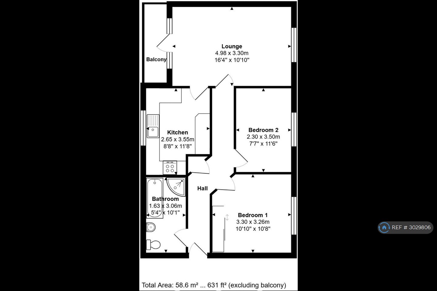 Flat, Holmdene Court Cambridge Road, Bournemouth floorplan