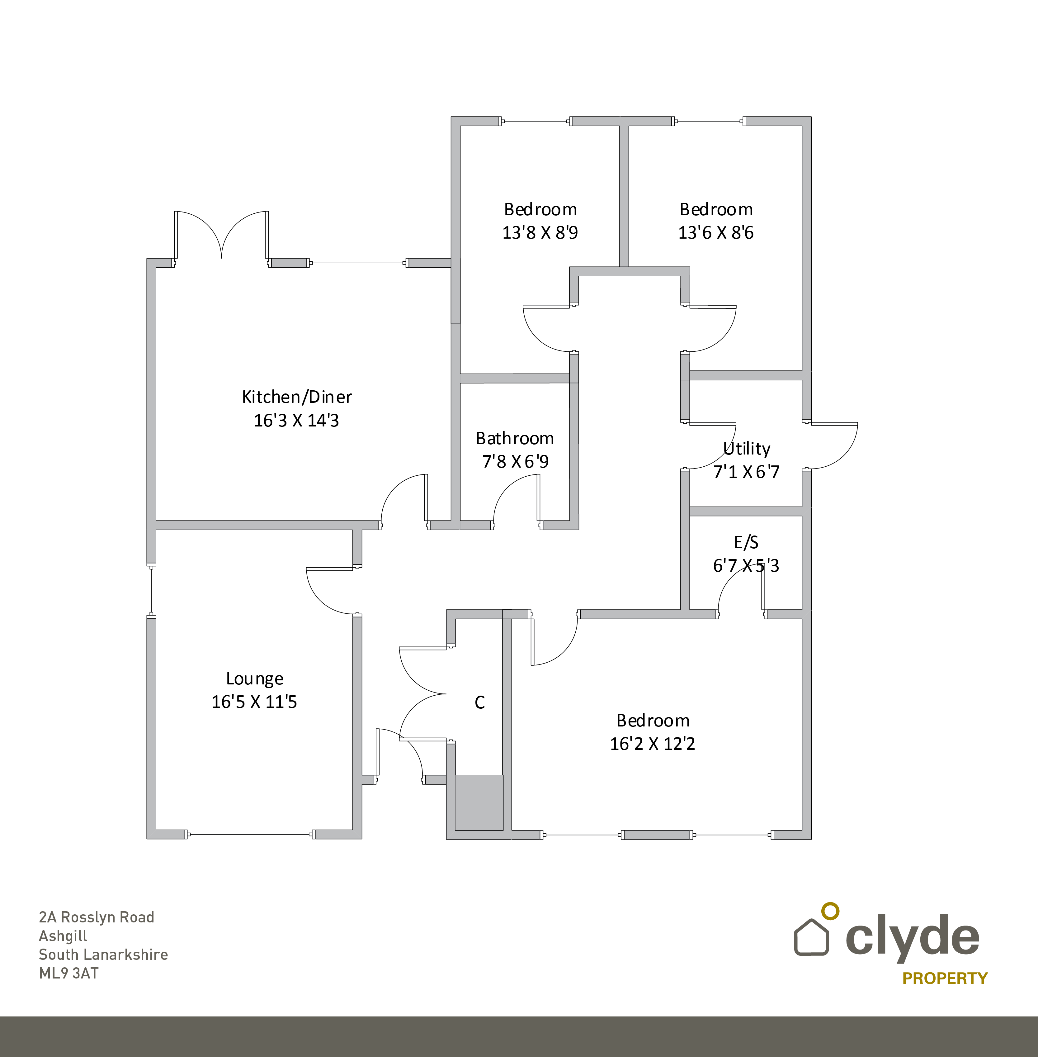 3 Bedrooms Detached bungalow for sale in Rosslyn Road, Ashgill, South Lanarkshire ML9