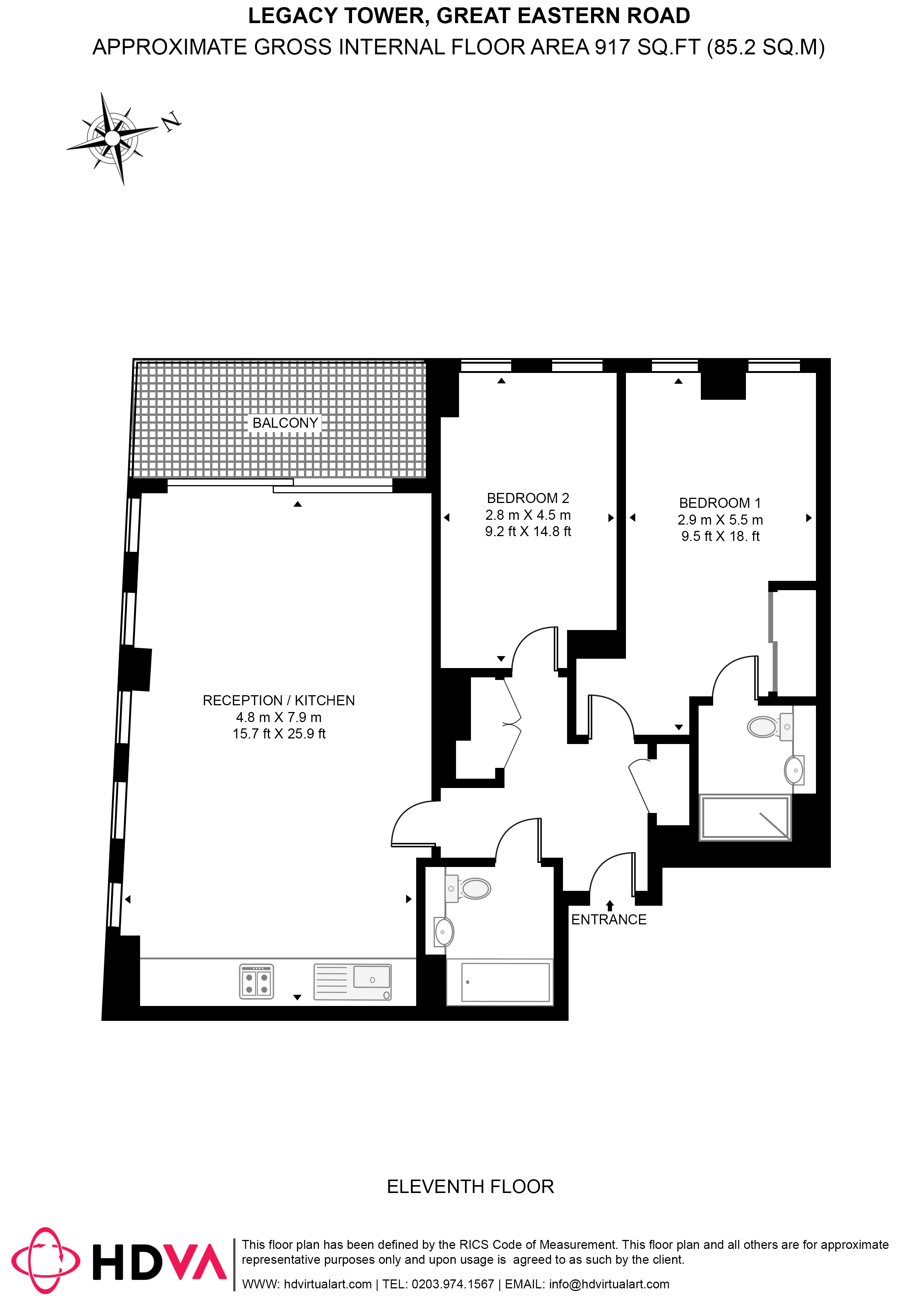 Legacy Tower, Great Eastern Road, London, E15 floorplan