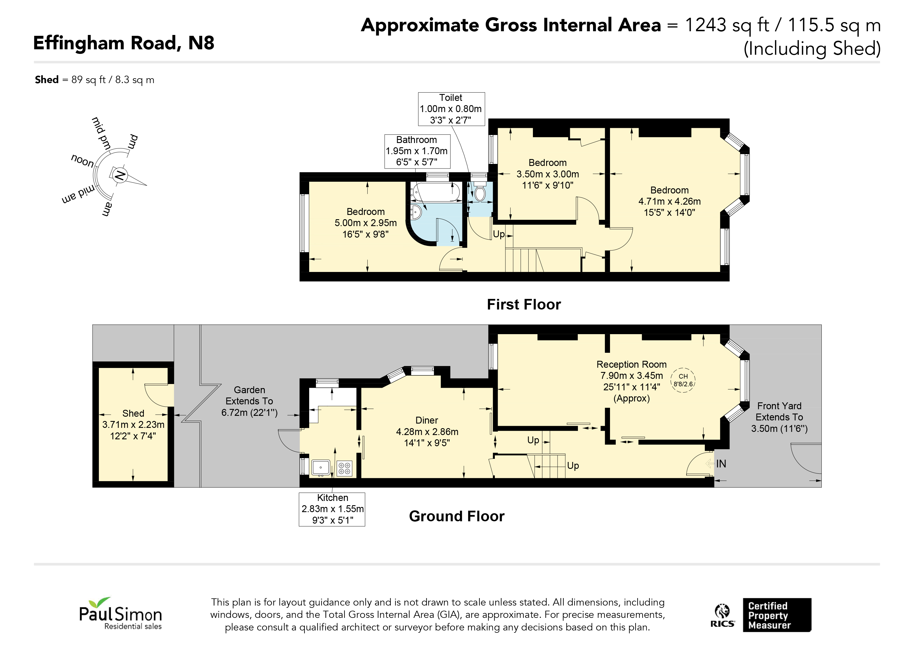 132, Effingham Road, London floorplan