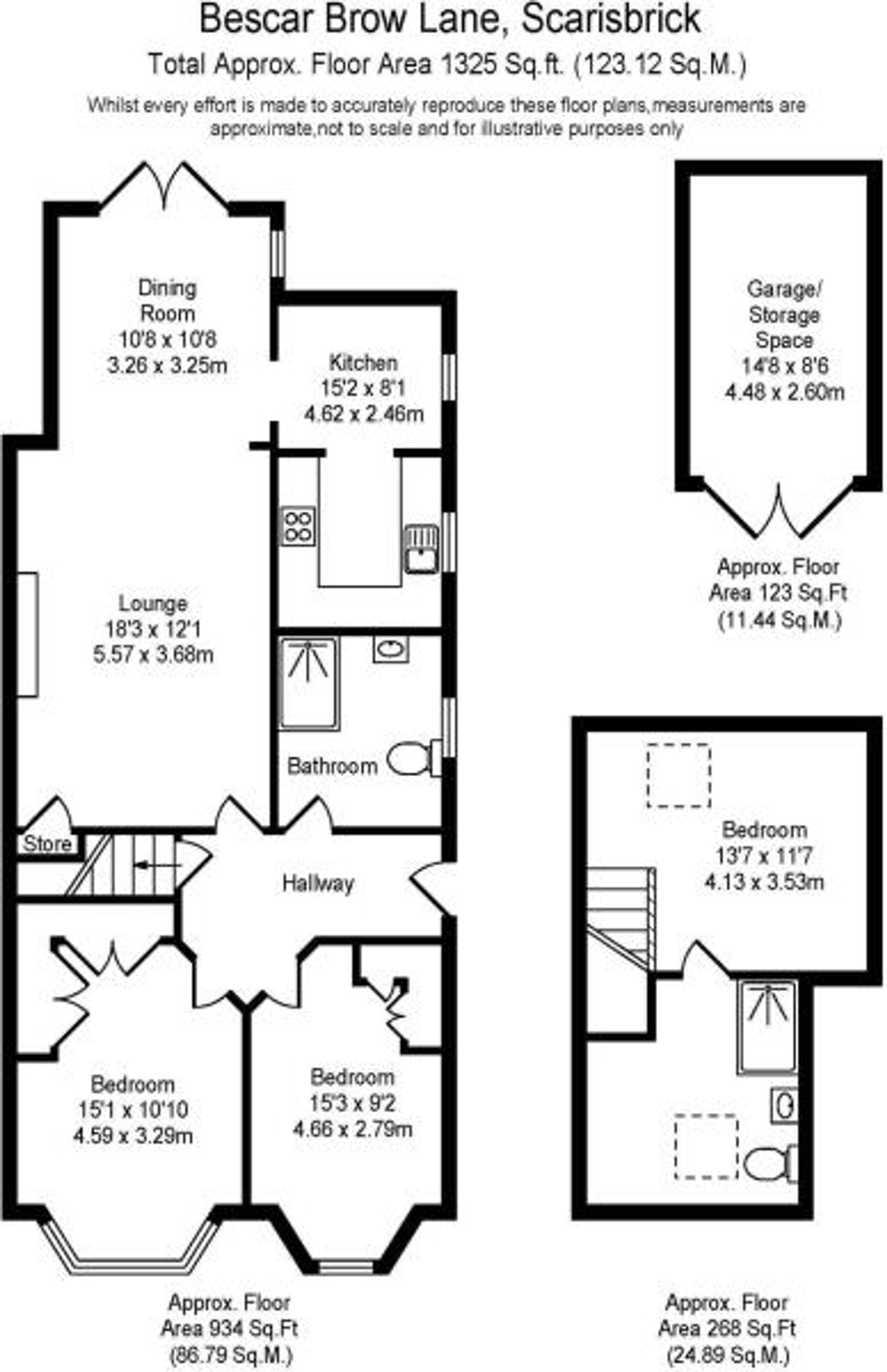 174 Bescar Brow Lane, Ormskirk floorplan