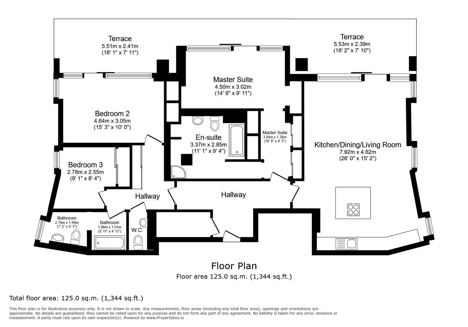 Apartment 76, 96, N V Building, The Quays, Salford floorplan