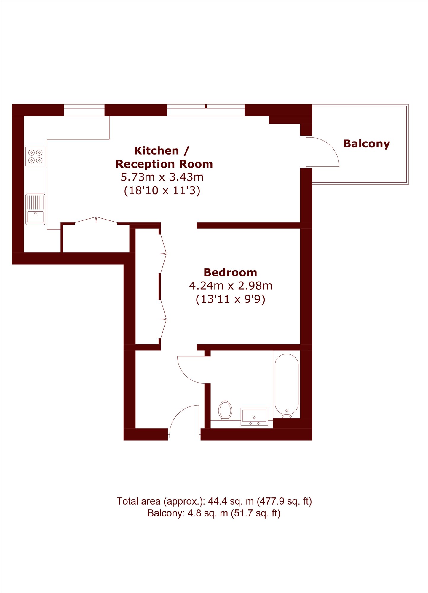 Flat 1, 6, Macclesfield Road, London floorplan