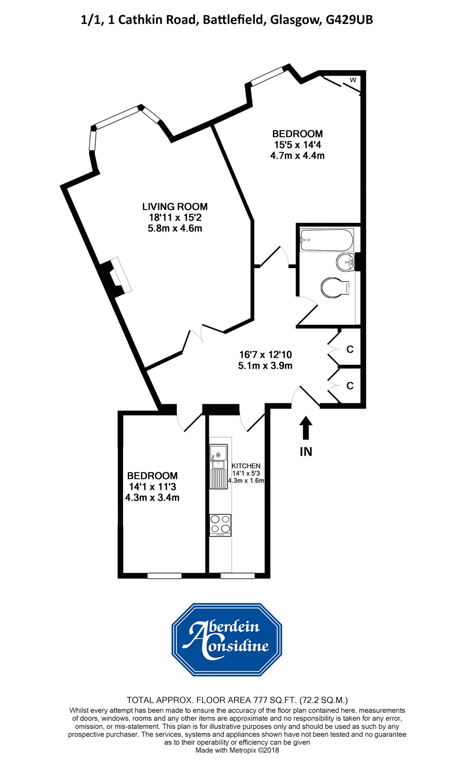 2 Bedrooms Flat for sale in 1/1, Cathkin Road, Glasgow, Lanarkshire G42