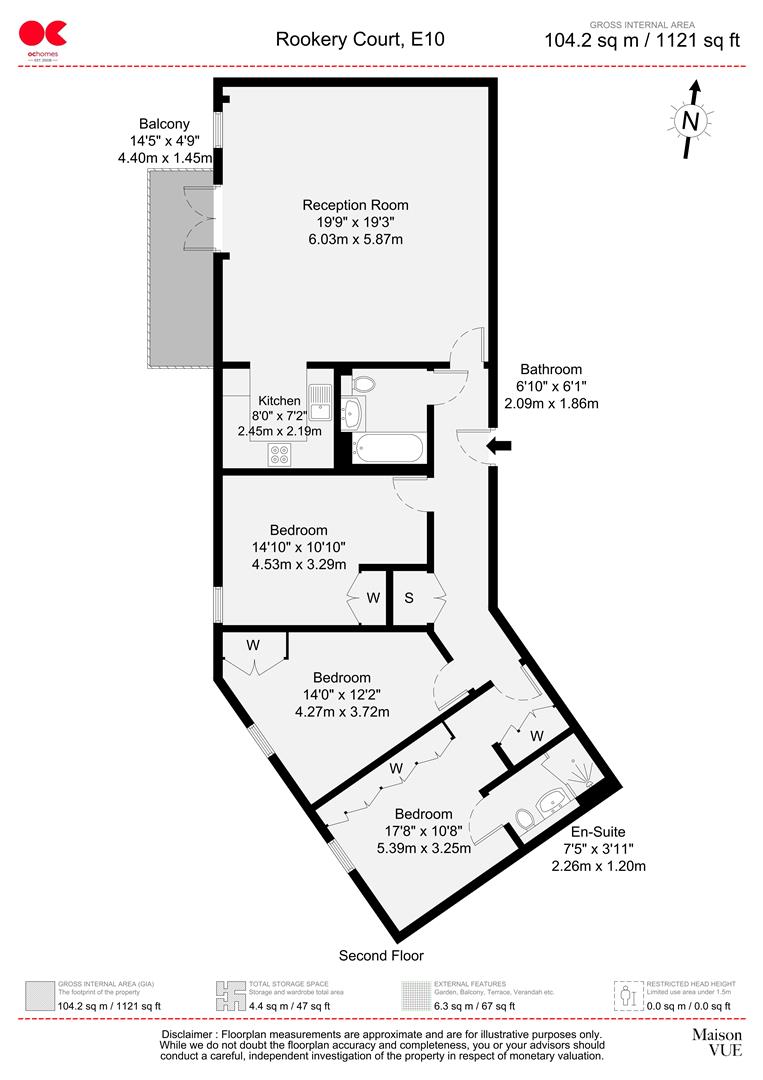 Apartment 99, Rookery Court, 80, Ruckholt Road, London floorplan