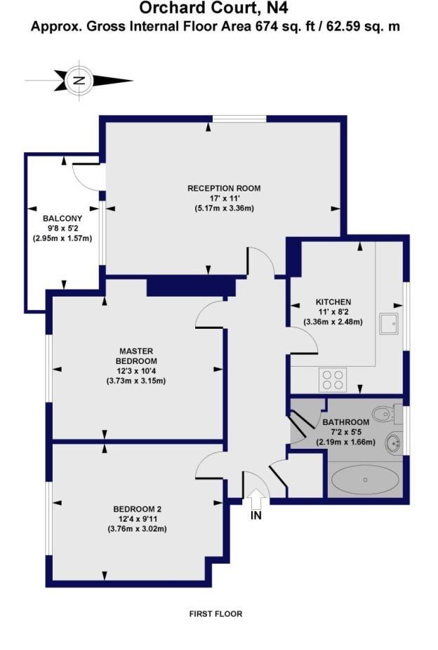 2 Bedrooms Flat to rent in Orchard Court, Avenue Road, Southgate N14