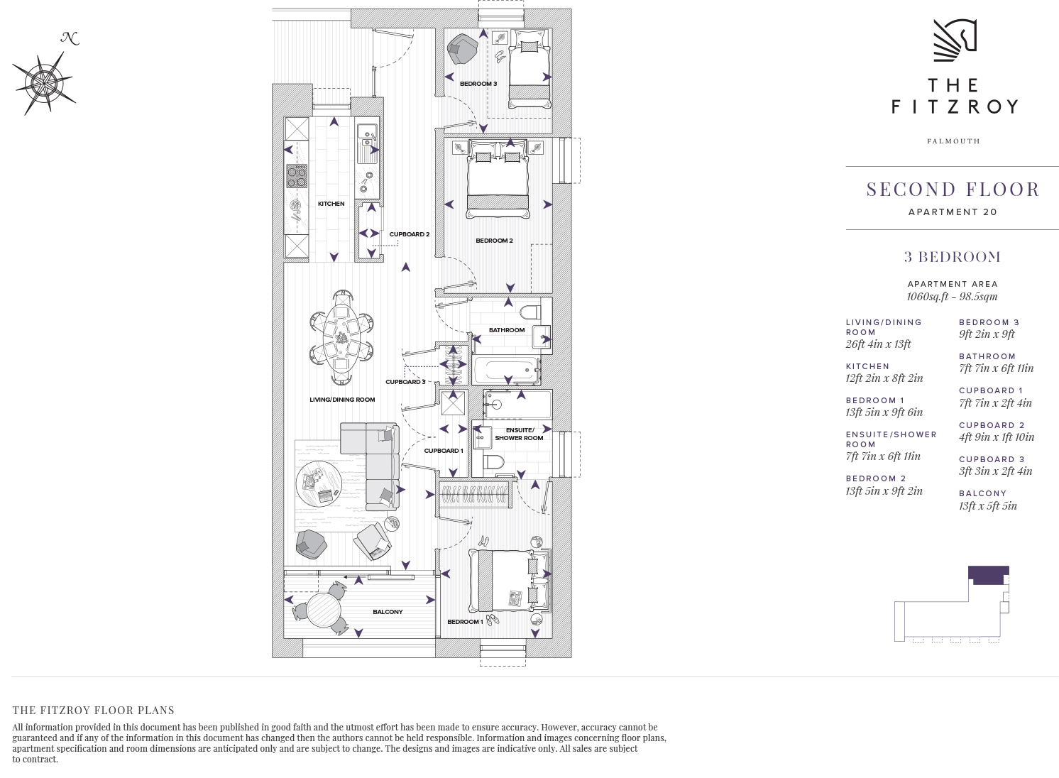 Apartment 20, Falmouth floorplan