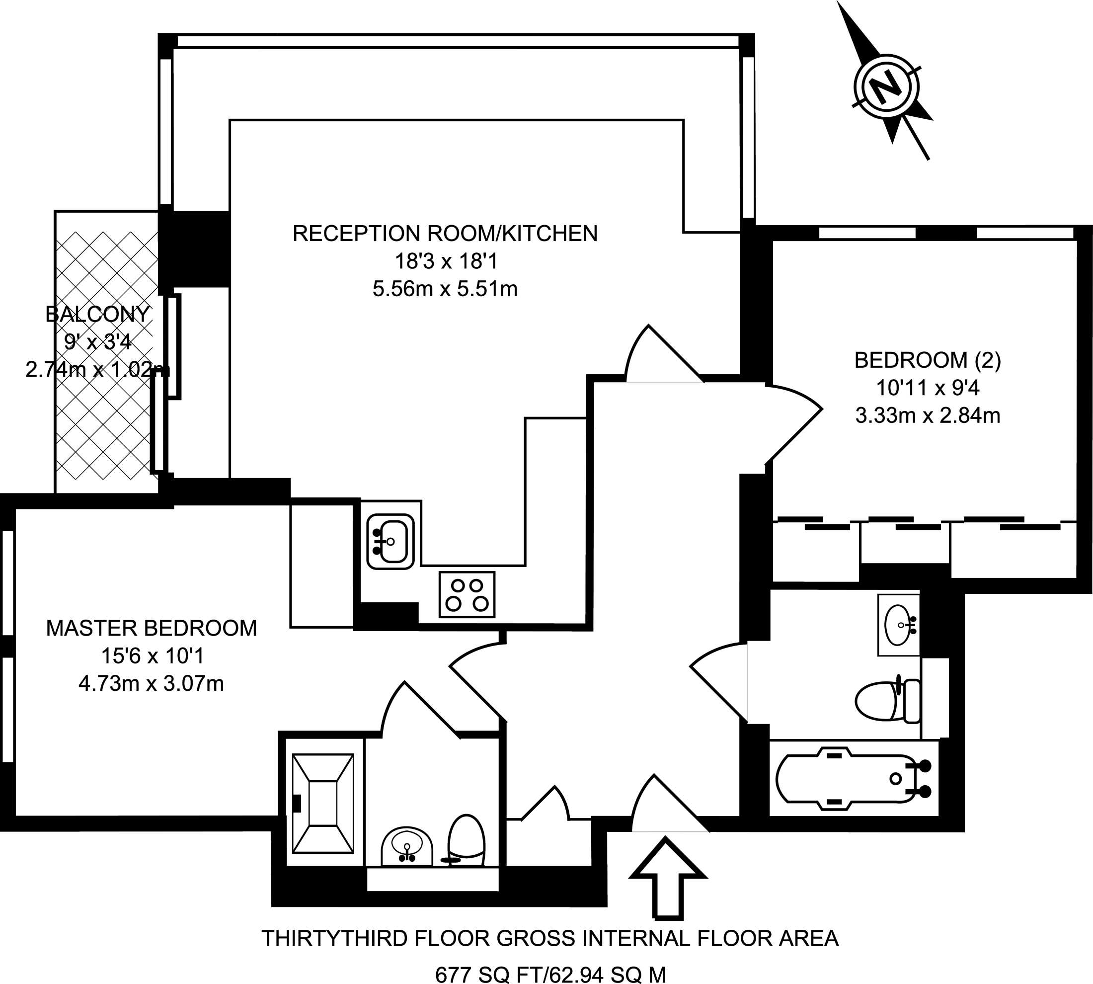 2 Bedrooms Flat to rent in Pan Peninsula Square, Canary Wharf E14