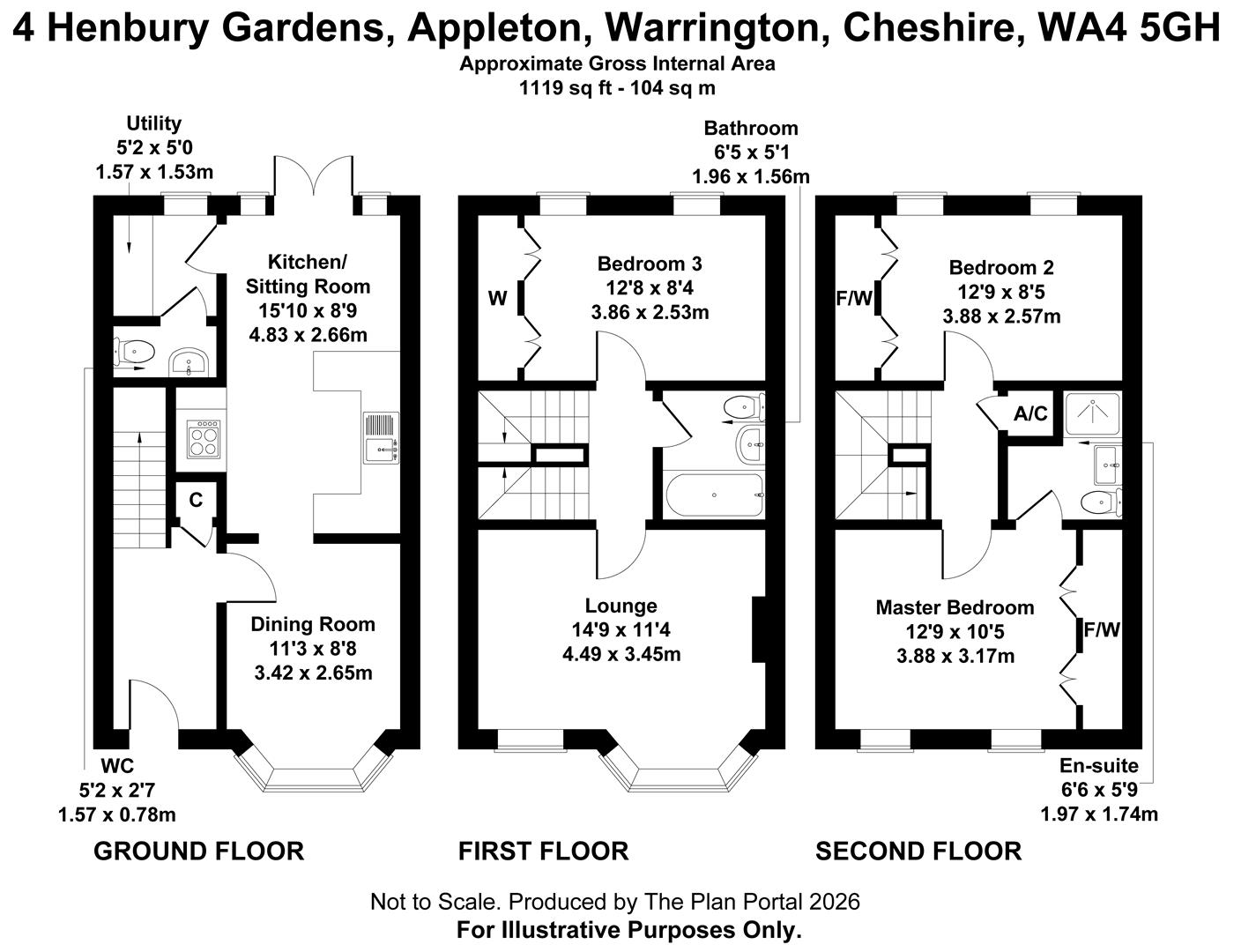 4, Henbury Gardens, Appleton floorplan