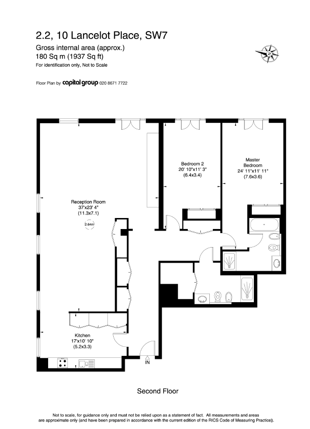 2 Bedrooms Flat to rent in Lancelot Place, London SW7