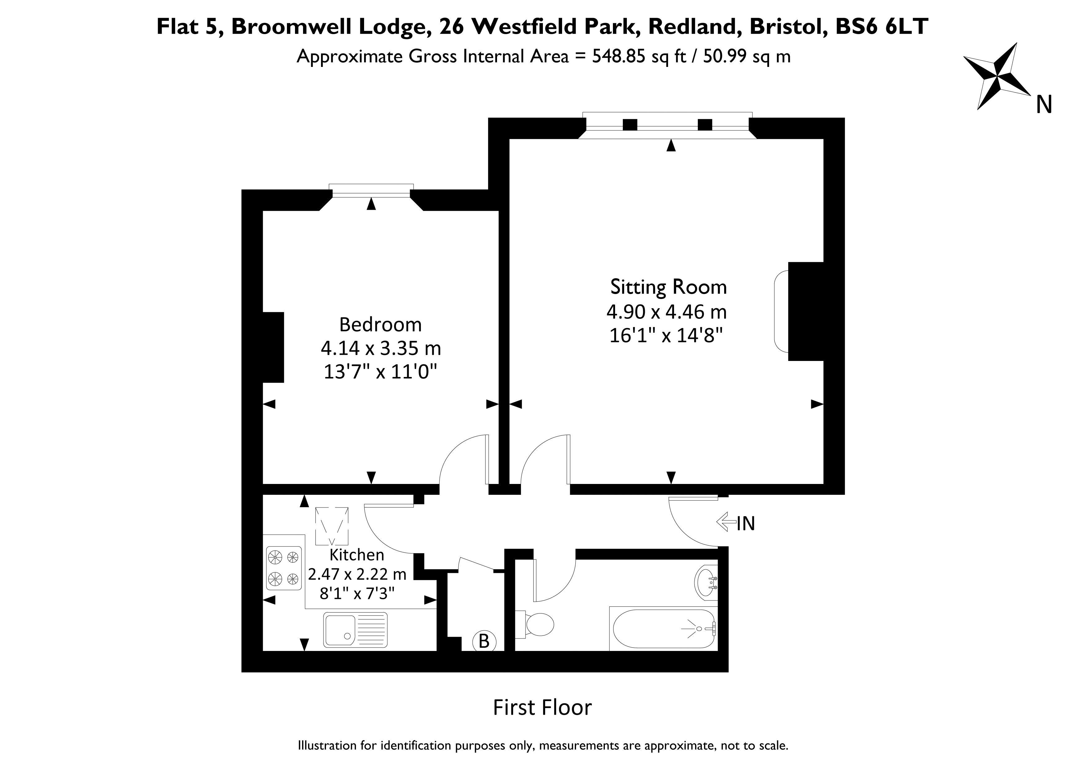 Flat 5, Broomwell Lodge, 26, Westfield Park, Bristol floorplan