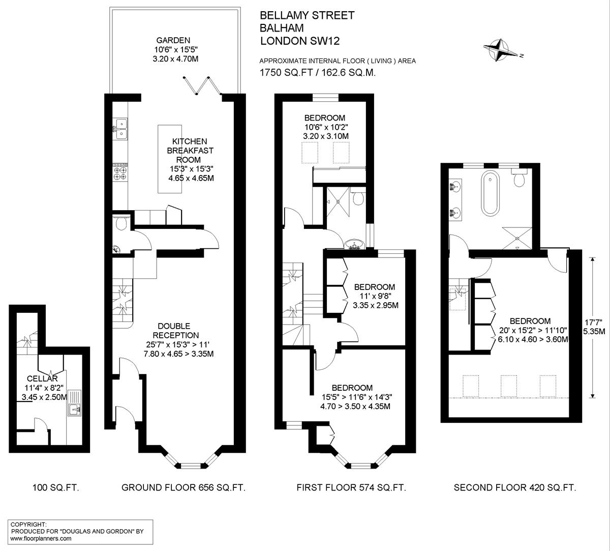 4 Bedrooms Terraced house to rent in Bellamy Street, London SW12