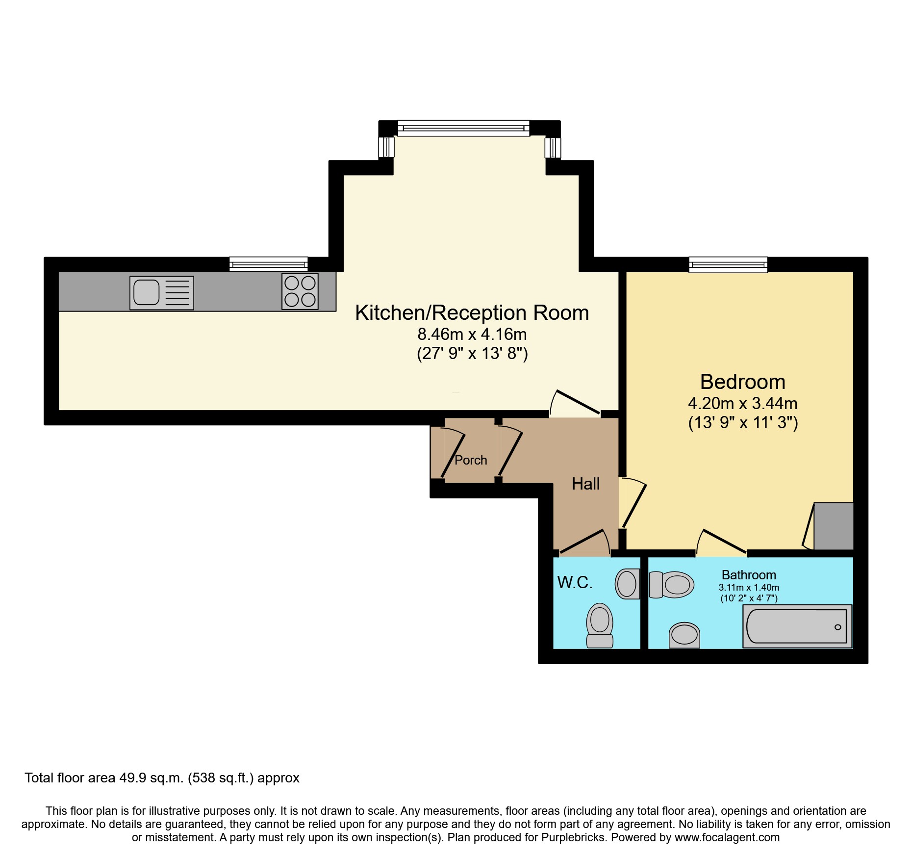 Flat 3/Grovegreen Court, 113 Bullsmoor Lane, Enfield floorplan