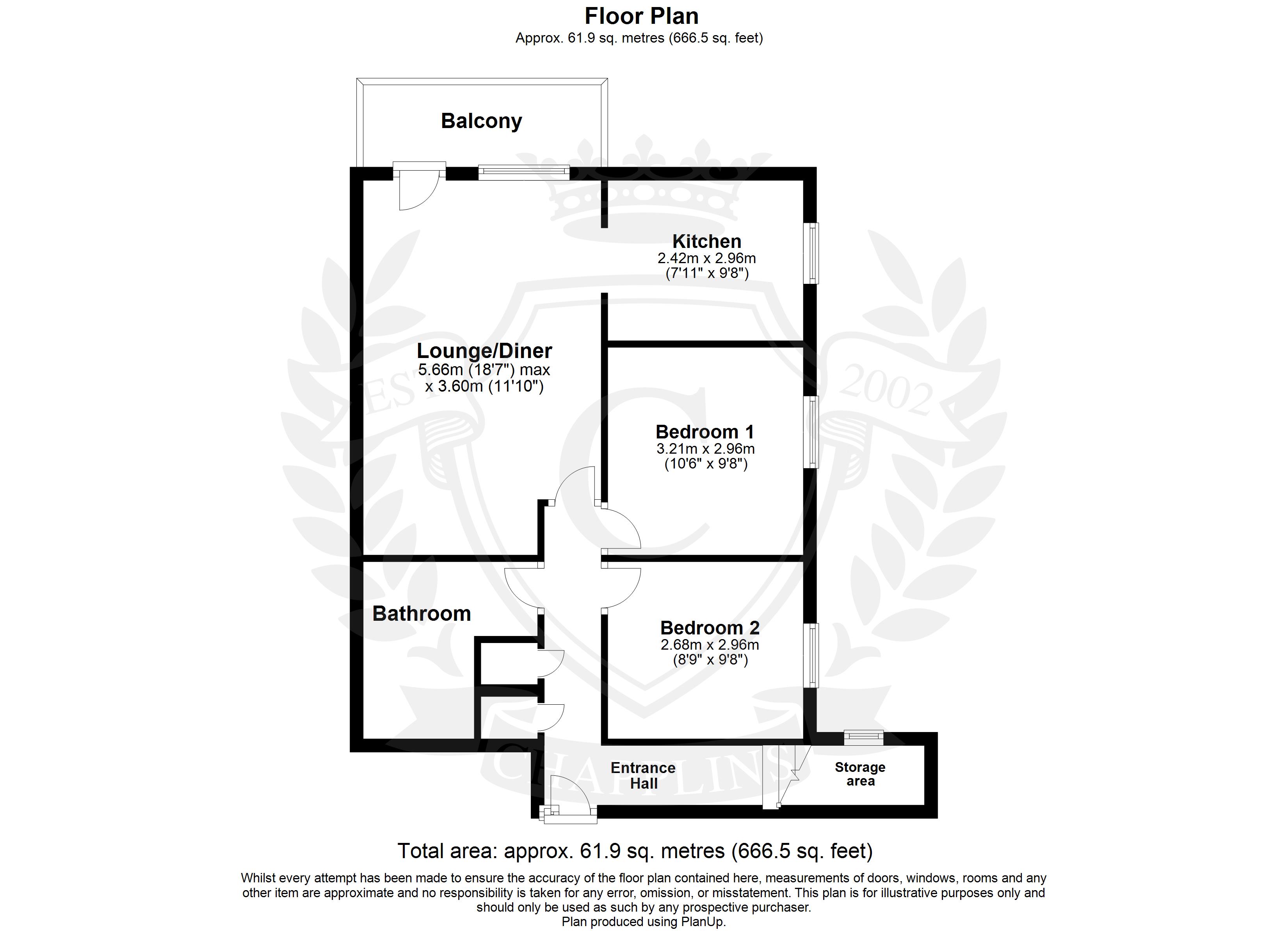 Flat 8, Willow Court,, Cleveland Drive, Hampshire floorplan