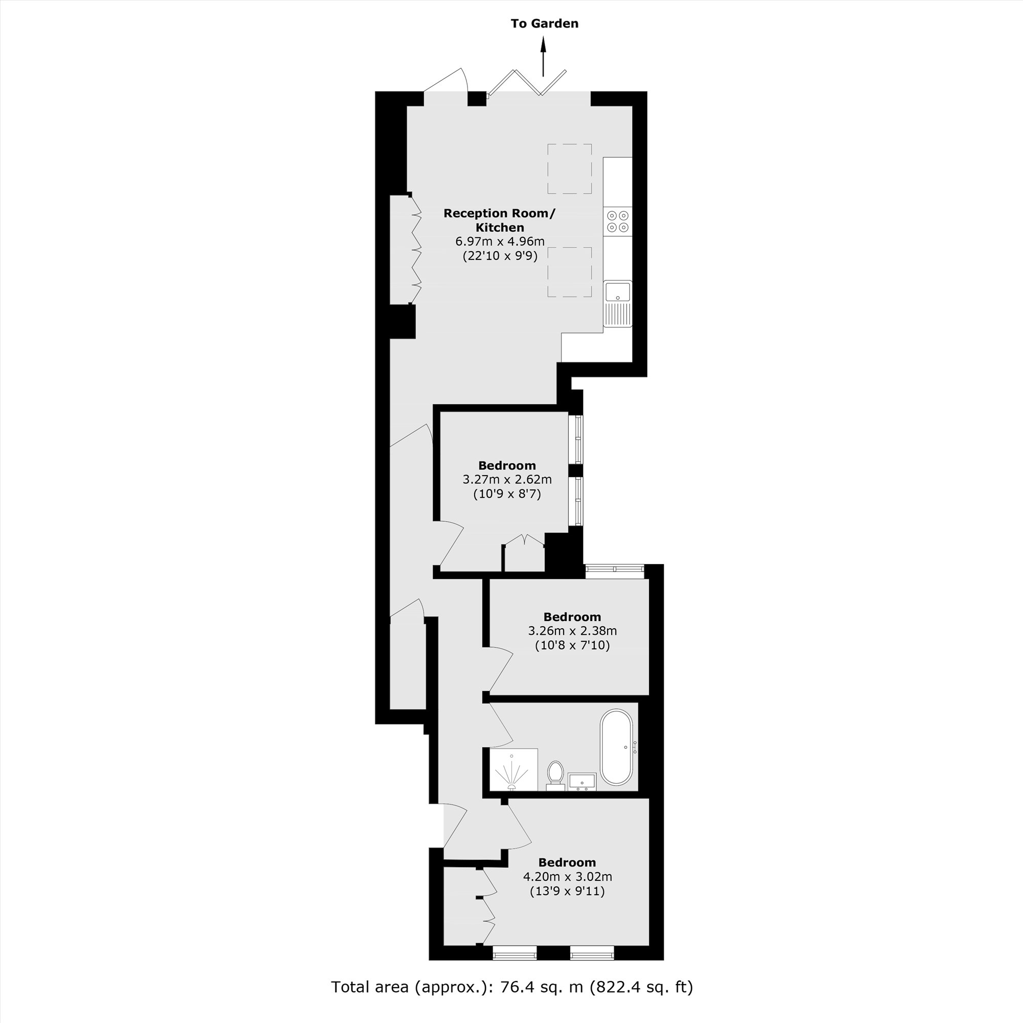 Flat A, 78, Gilbey Road, London floorplan