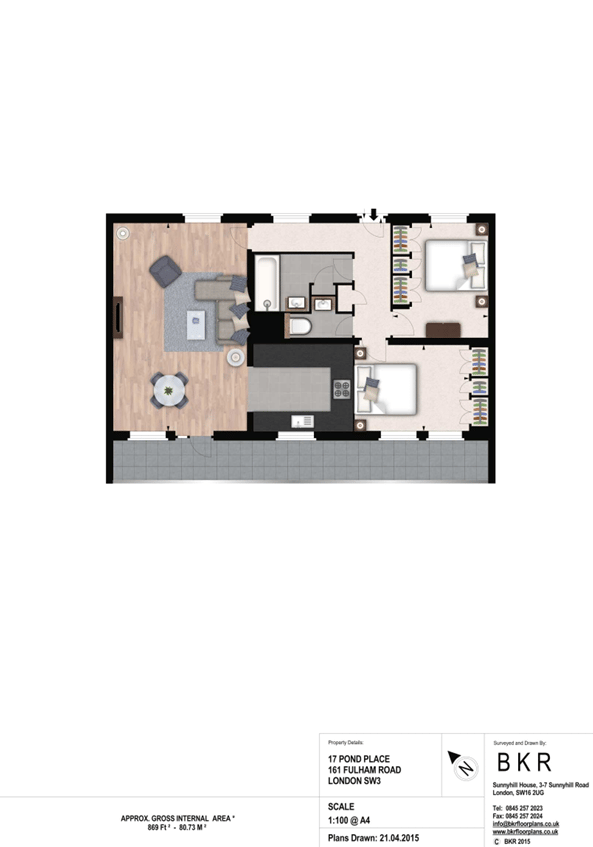 Flat 17, 161, Fulham Road, London floorplan