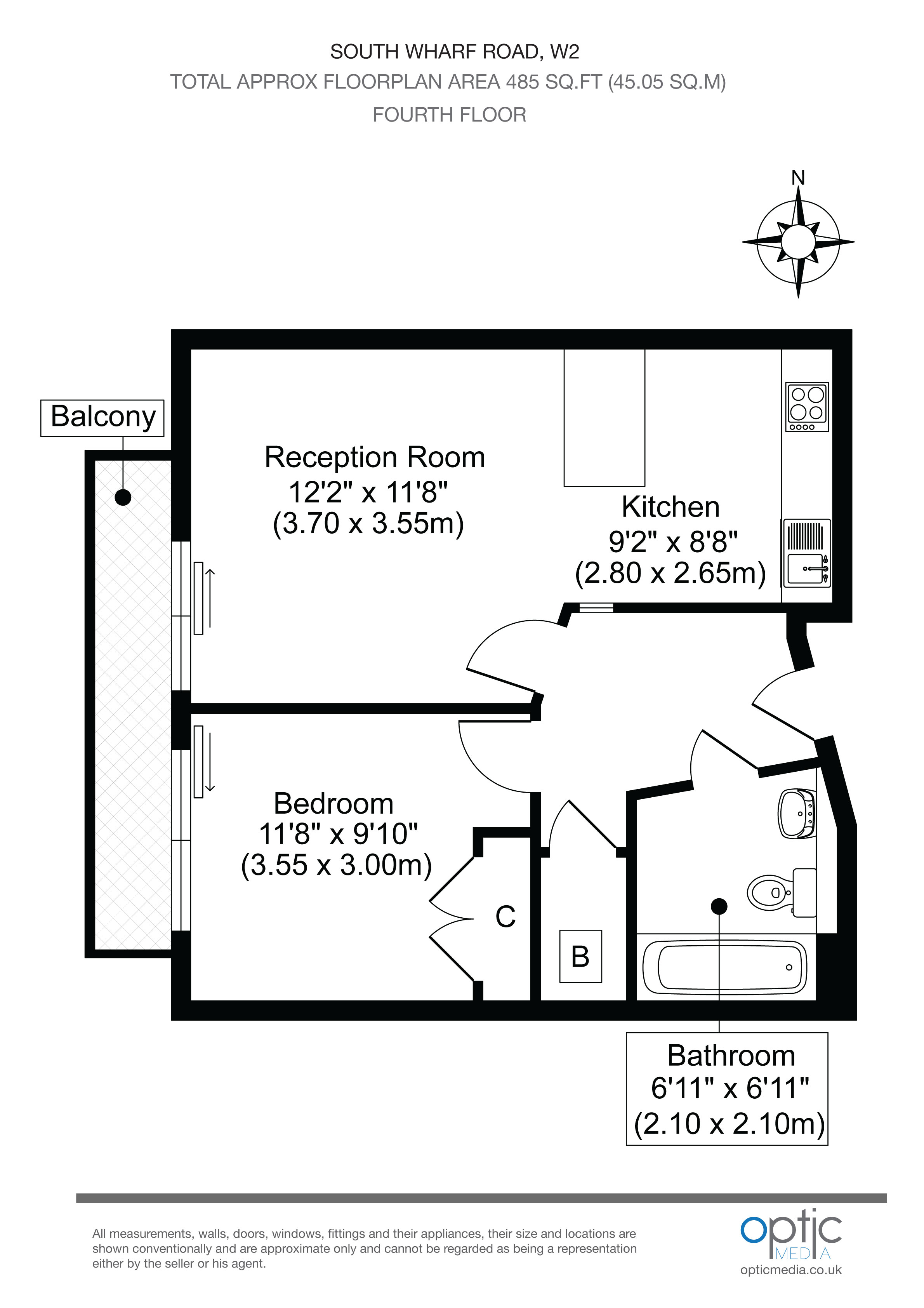 1 Bedrooms Flat to rent in South Wharf Road, London W2