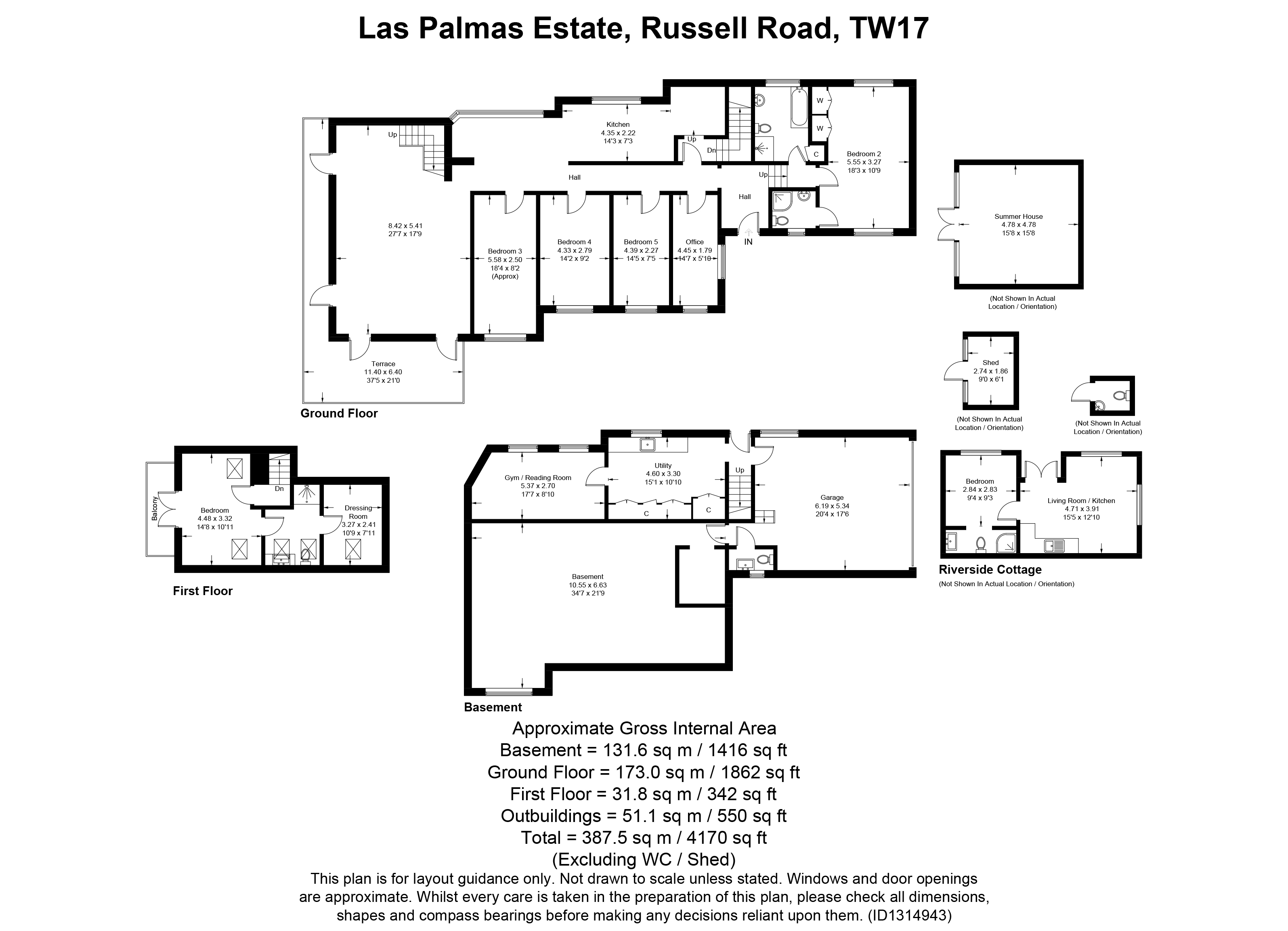 Laughing Waters,, Las Palmas Estate, Shepperton floorplan