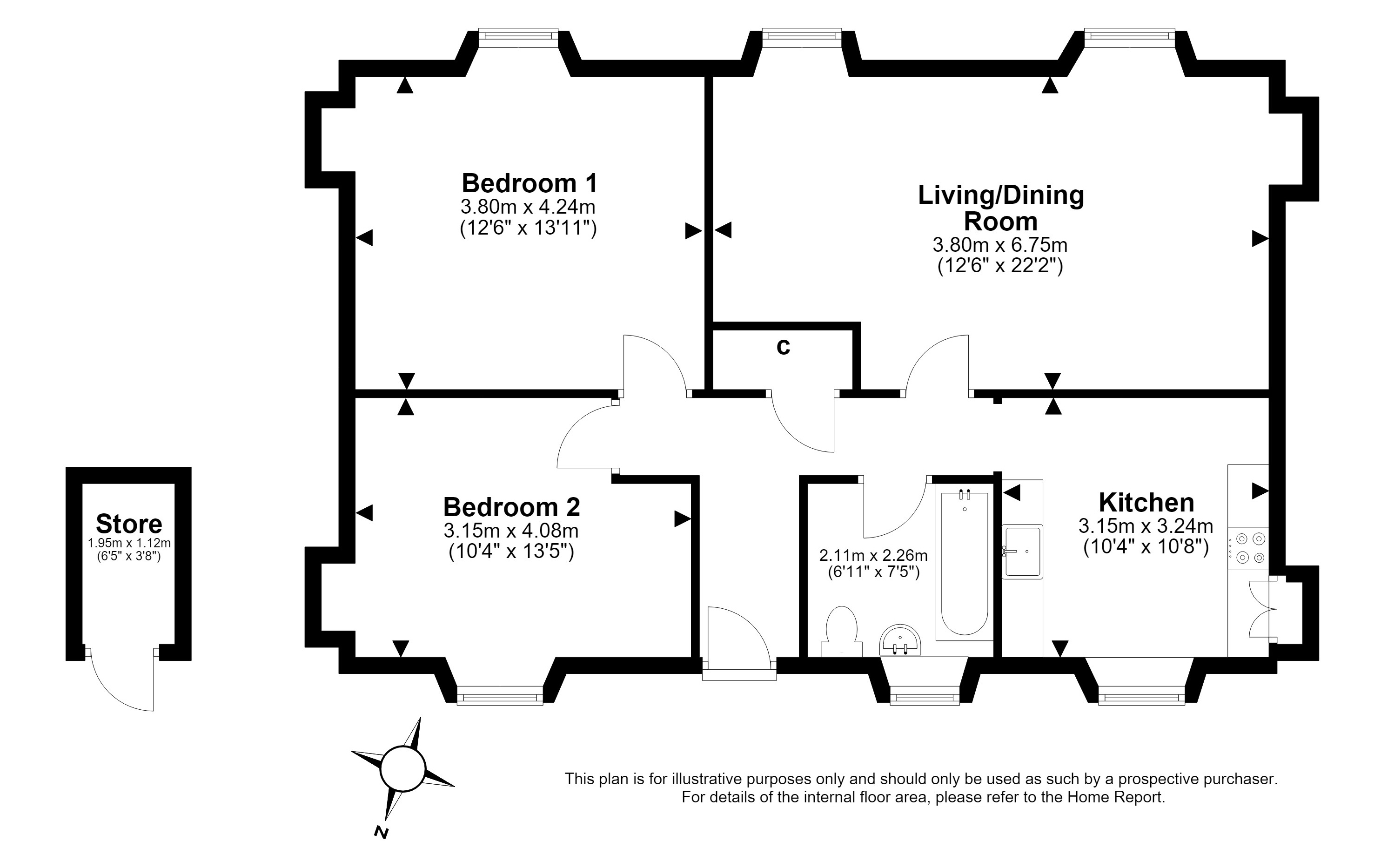 7, Wemyss Place, Haddington floorplan