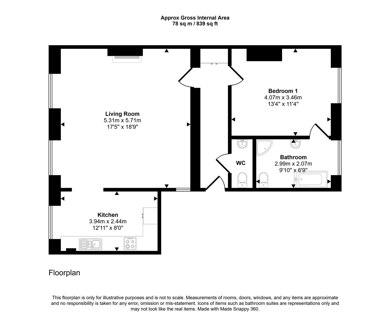 5 Rodney Place, Bristol floorplan