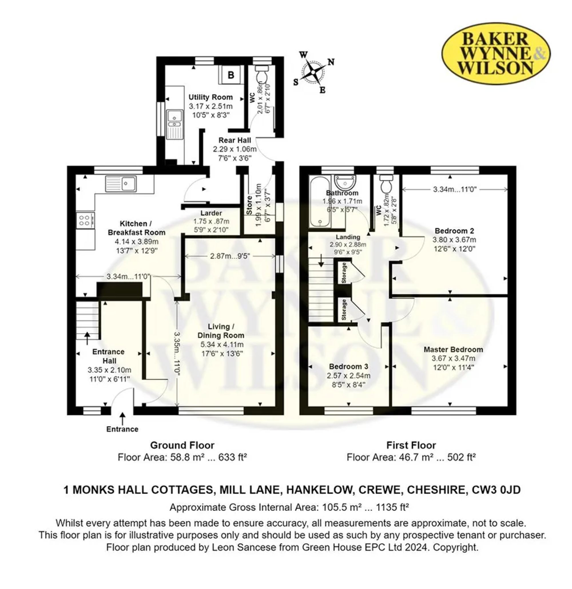 1 Monks Hall Cottages Mill Lane, Crewe floorplan