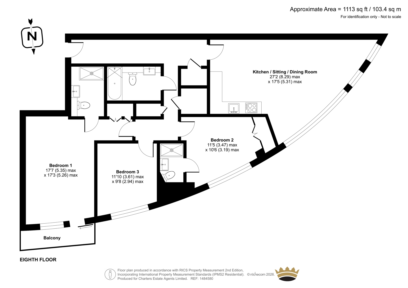 Flat 51, 1, Gunwharf Quays, Hampshire floorplan
