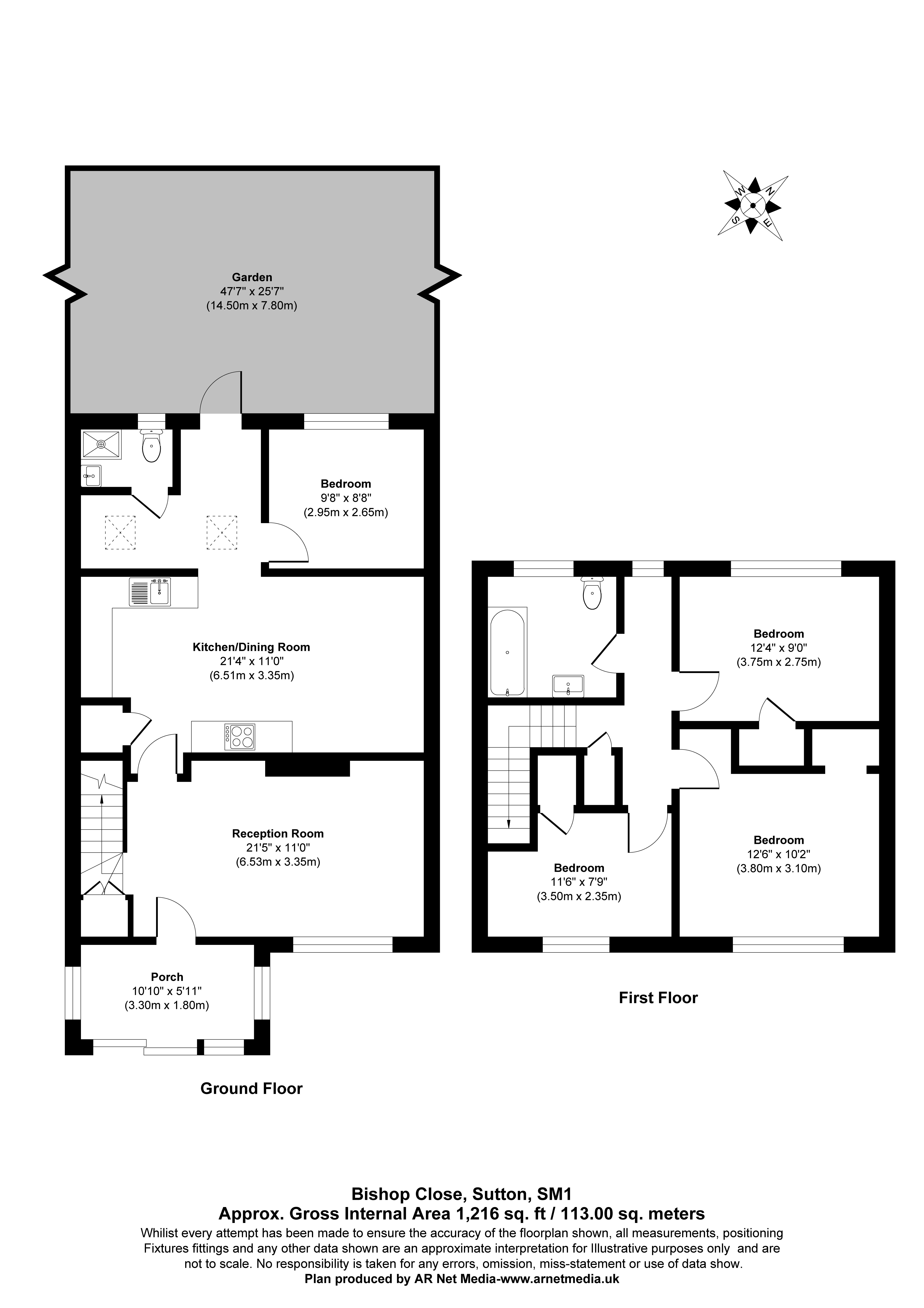 13, Bishops Close, Sutton floorplan