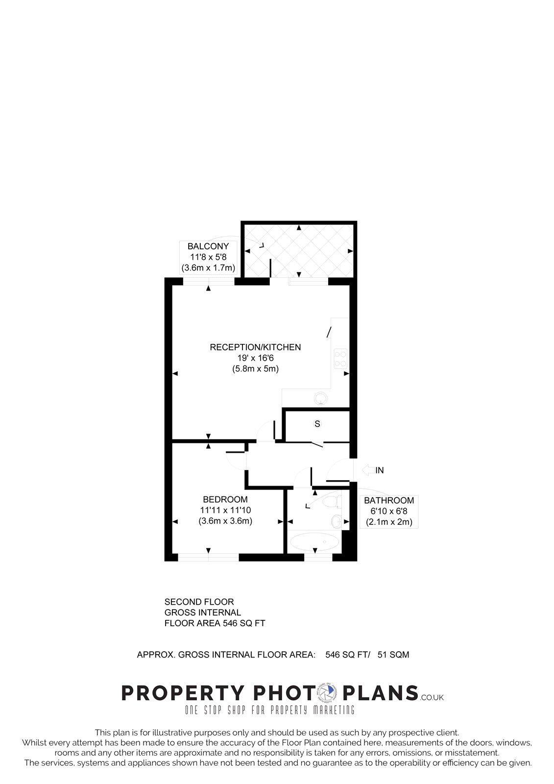 Flat 5, Flaxen Court, 6, Epsom Road, Watford floorplan