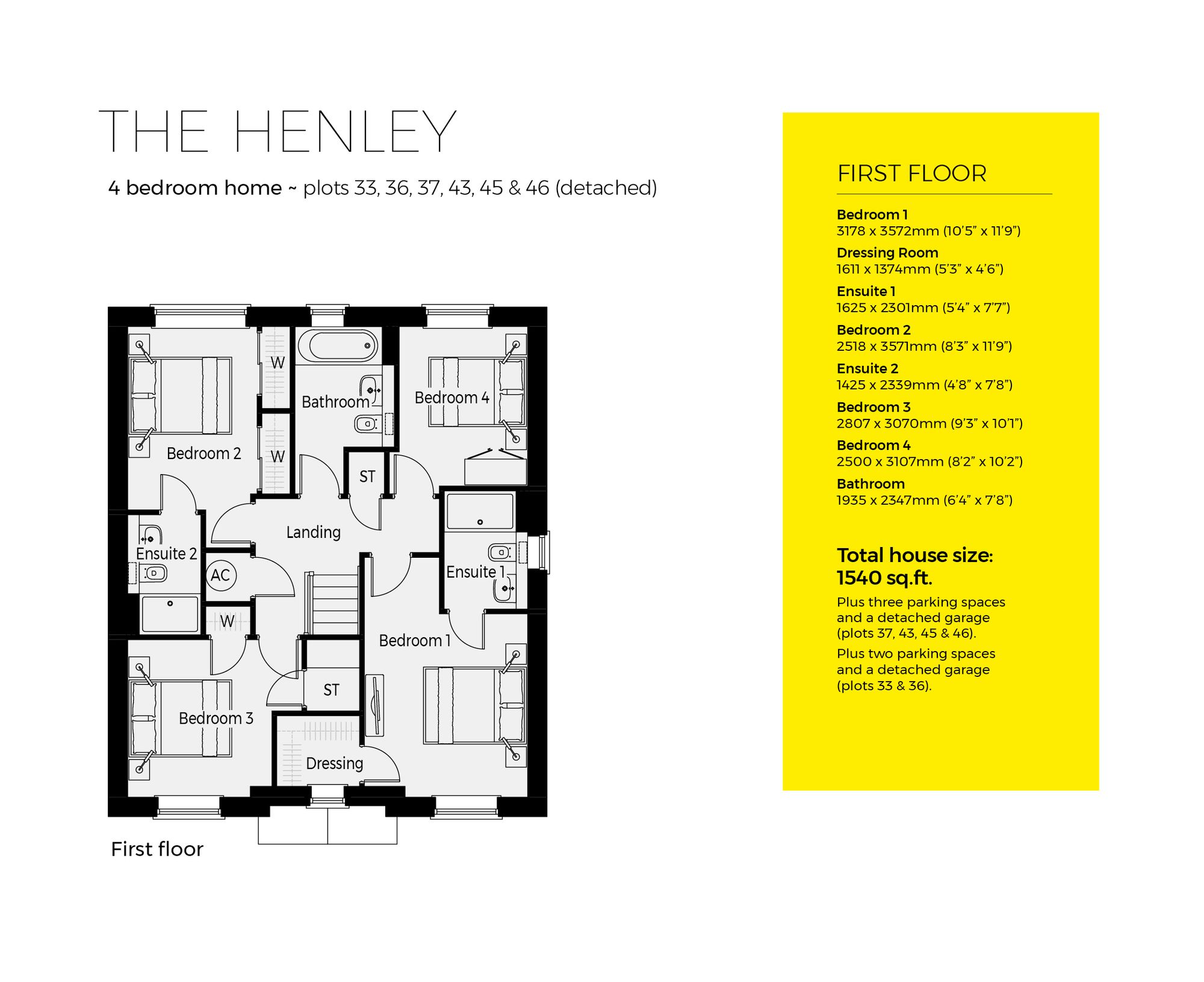 Plot 43 The Henley, Cygnets Rest, Drakes Broughton floorplan