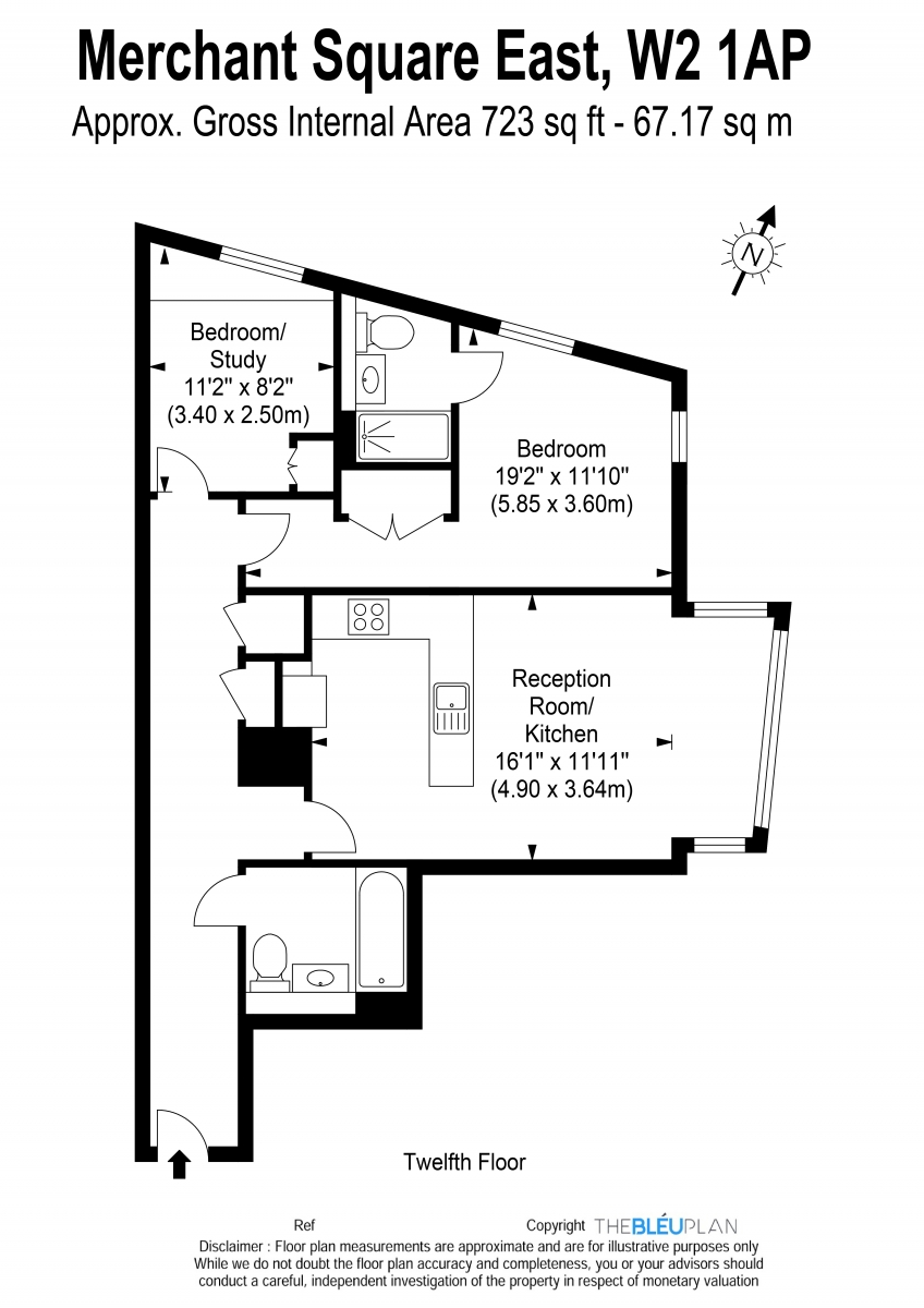 2 Bedrooms Flat to rent in Merchant Square East, London W2