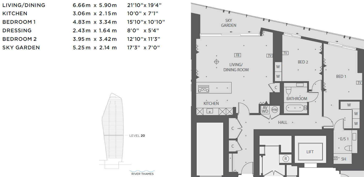 2 Bedrooms Flat for sale in One Blackfriars, Southwark, London SE1