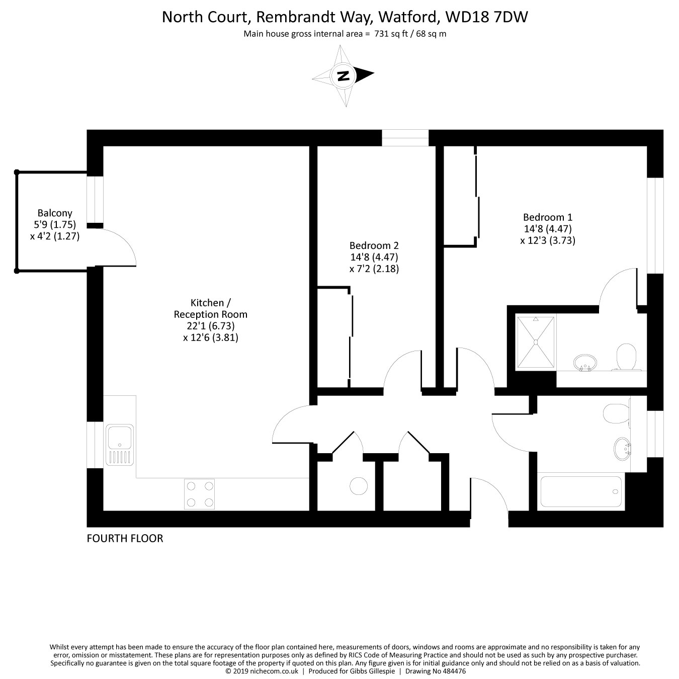 2 Bedrooms Flat for sale in North Court, 3 Rembrandt Way, Watford, Hertfordshire WD18