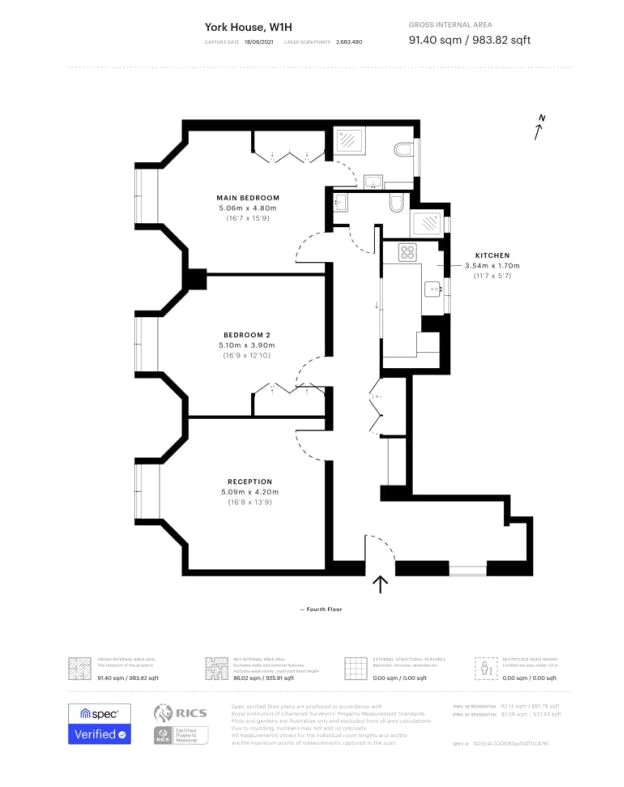 23 York House, 39, Upper Montagu Street, London floorplan