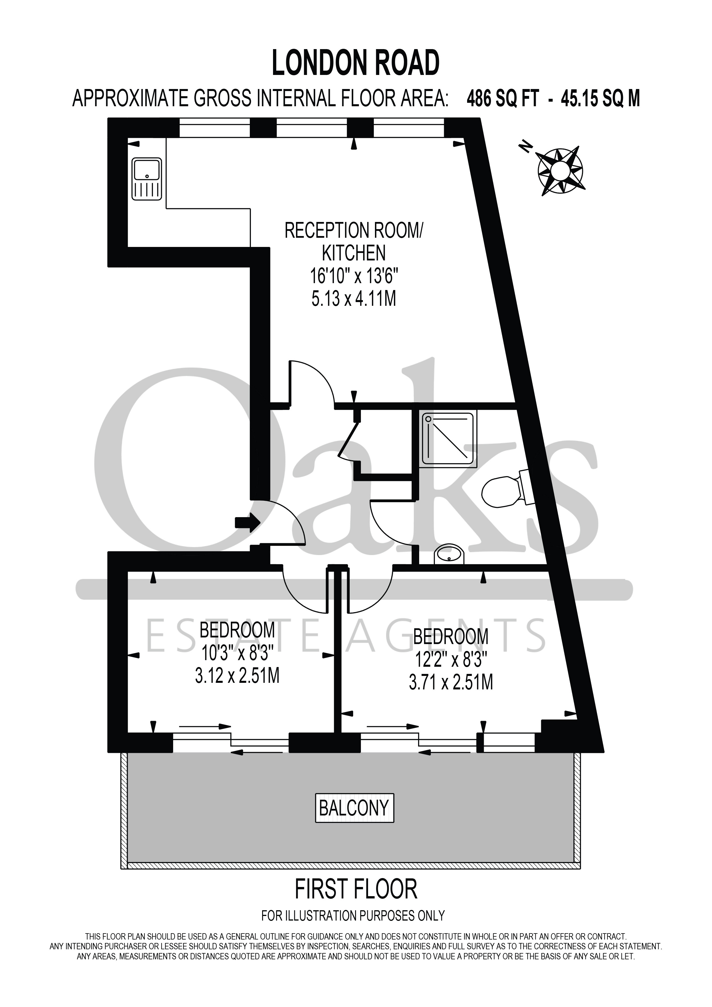 Flat 3, 21, London Road, London floorplan