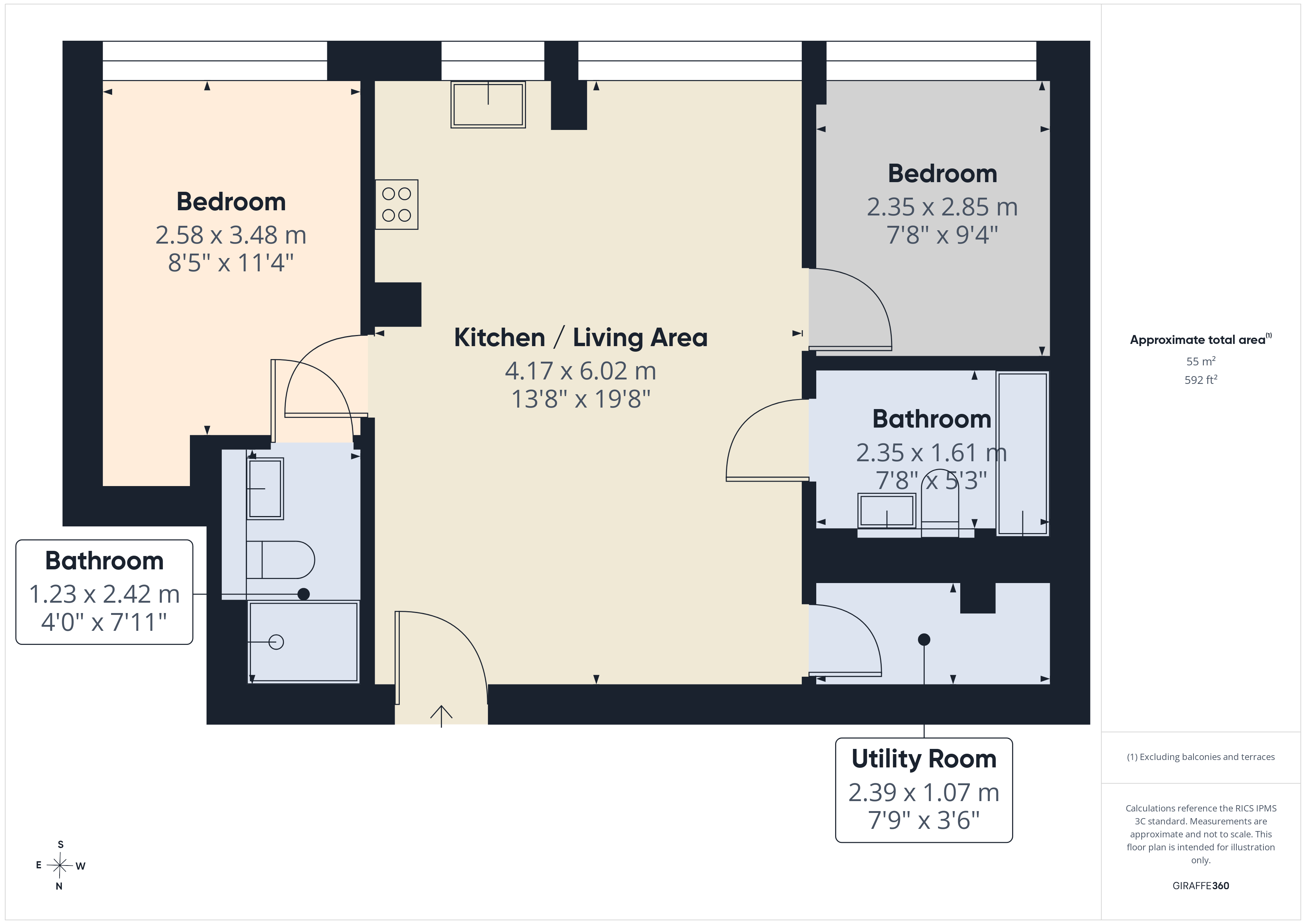 Flat 24, Queens House, 3, Kymberley Road, Harrow floorplan