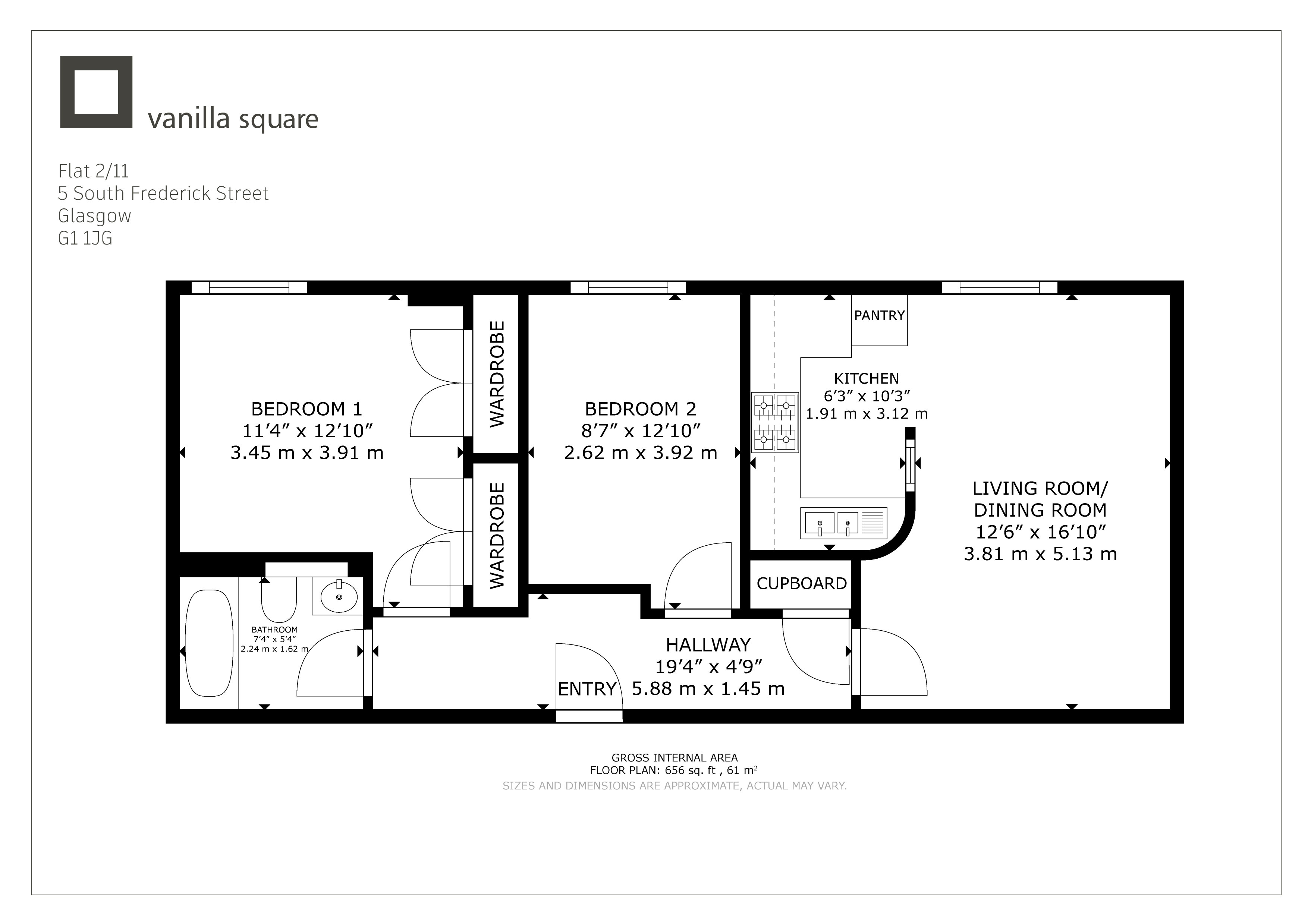 2/11, 5, South Frederick Street, Glasgow floorplan