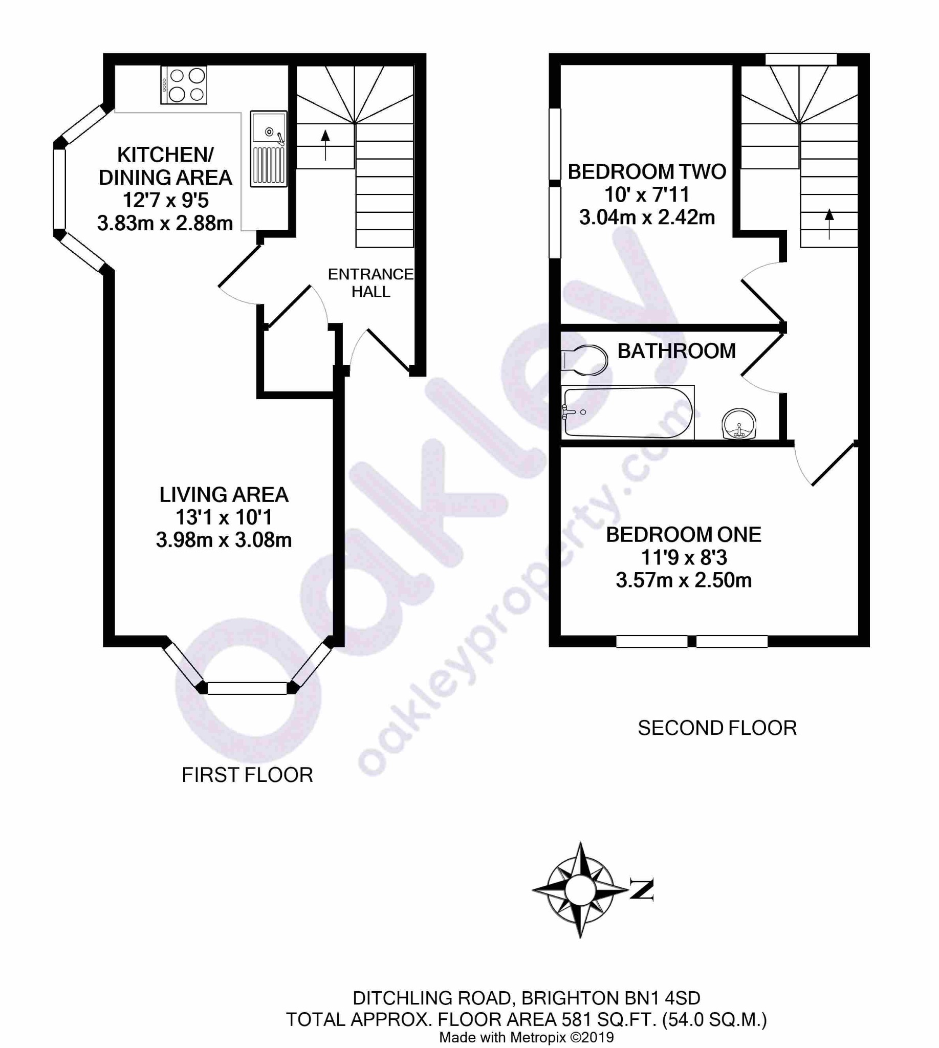 Flat 53 c, Ditchling Road, Brighton floorplan