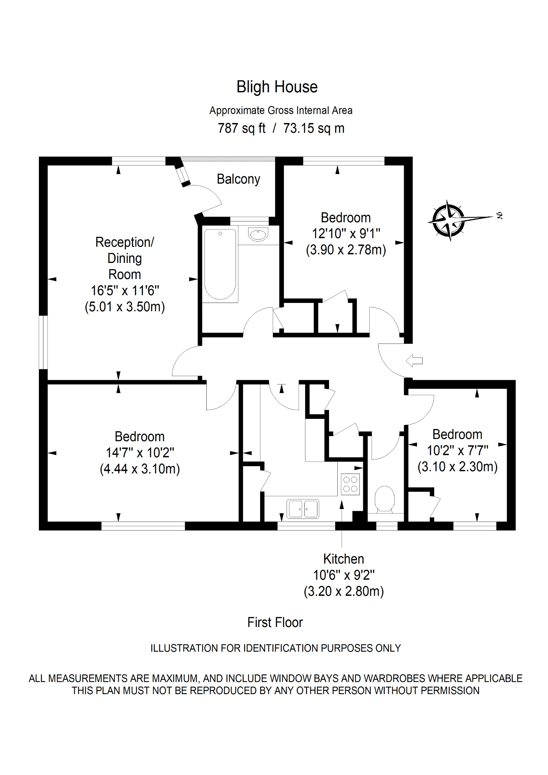 10, Bligh House, Benton's Lane, London floorplan