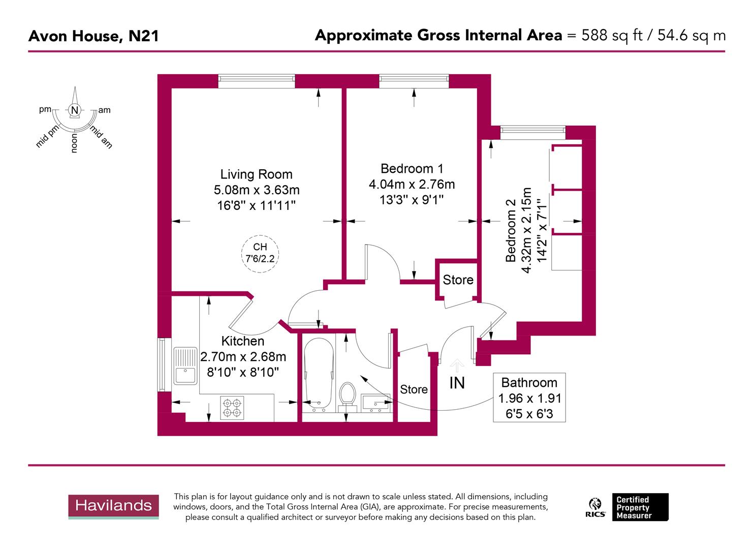 Flat 5, 1, Avon House, Sydenham Avenue, N21 floorplan