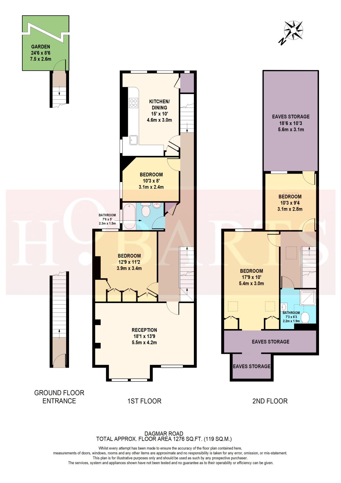 14, Dagmar Road, Alexandra Park, London floorplan