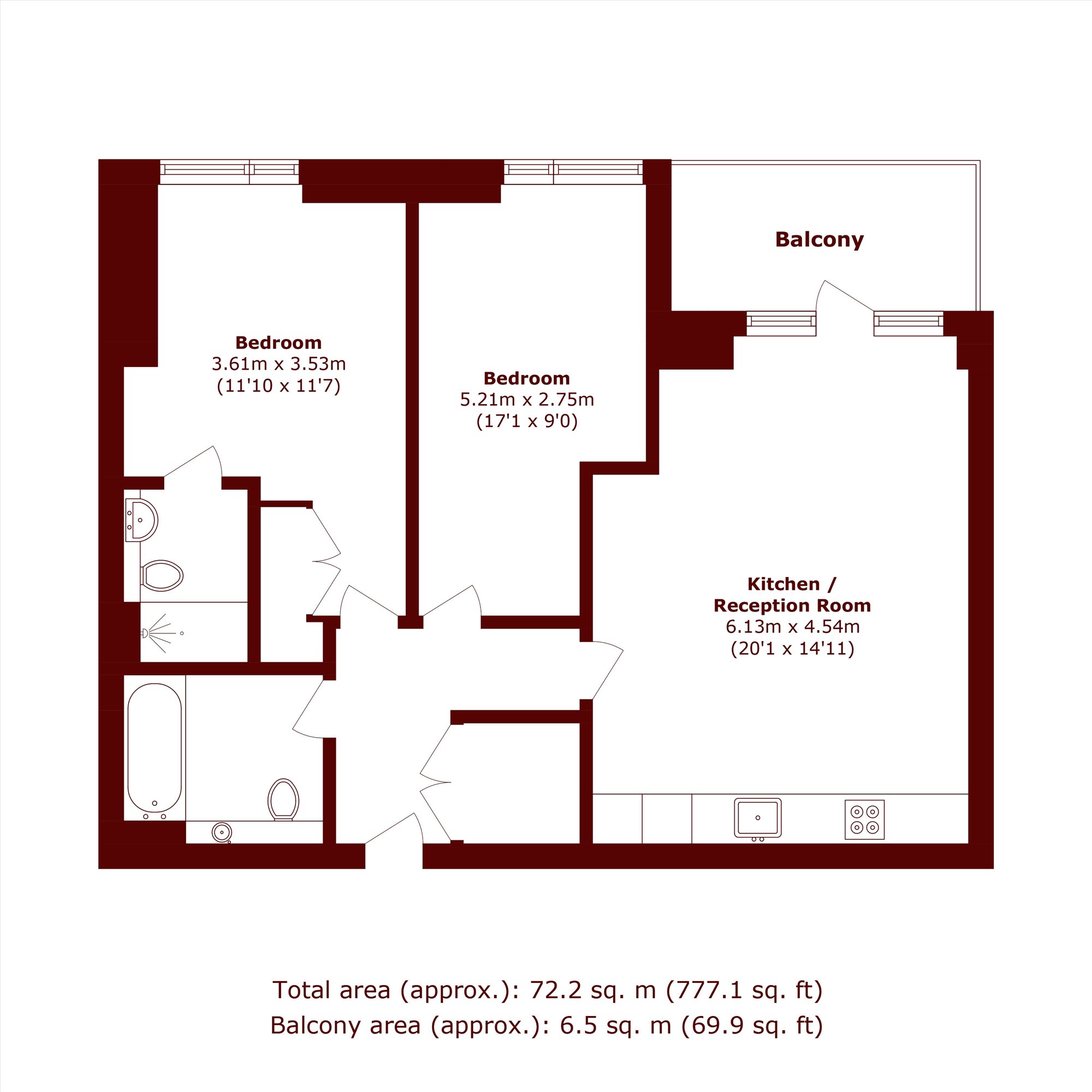 22, Tramyard Apartments, 266, Balham High Road, London floorplan