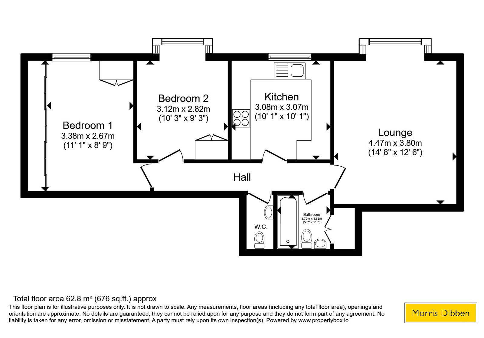 Flat 7, Palm Court, 87, Palmerston Road, Hampshire floorplan
