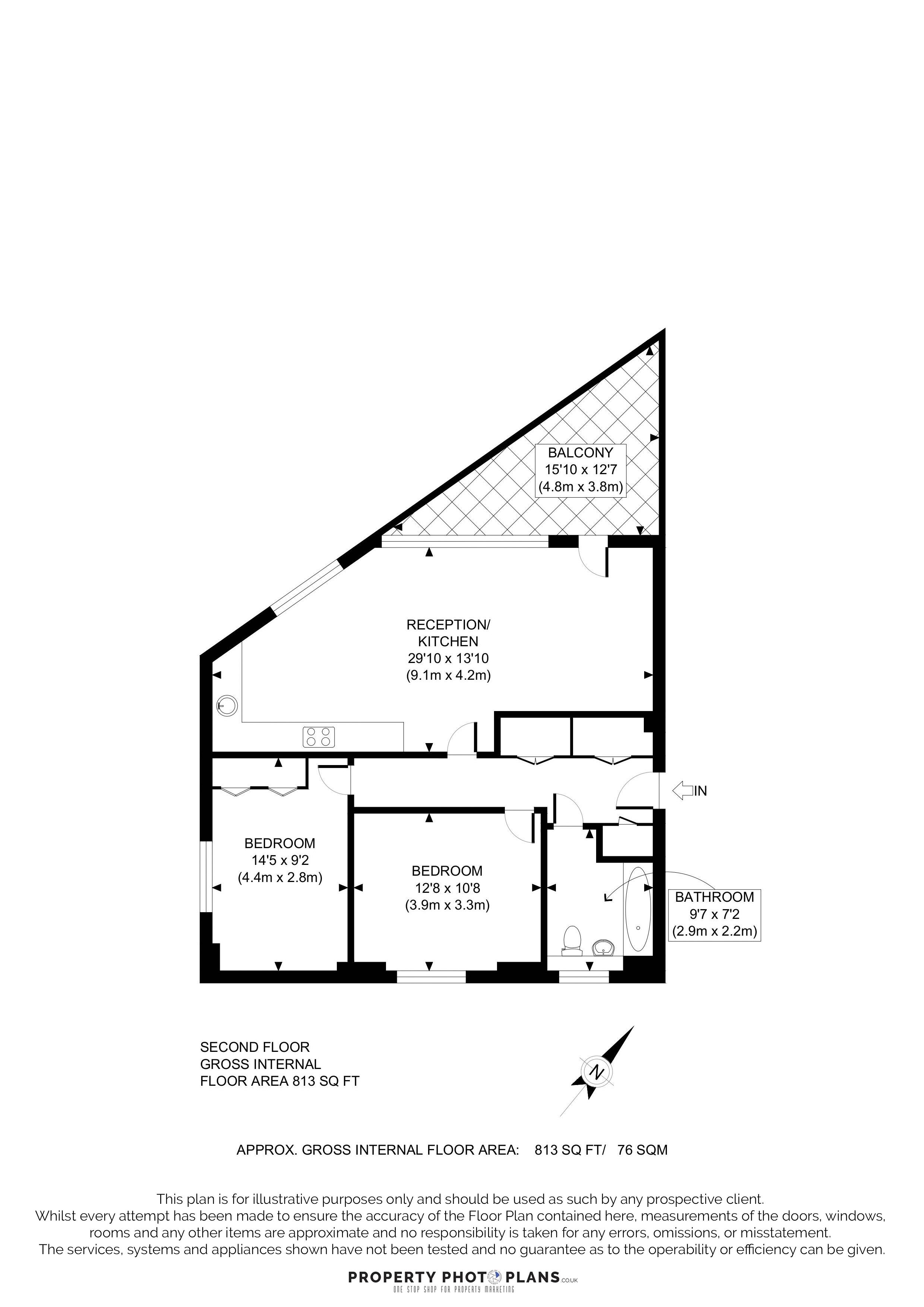 Flat 12 Echo Court, Sherwood Road, Harrow floorplan