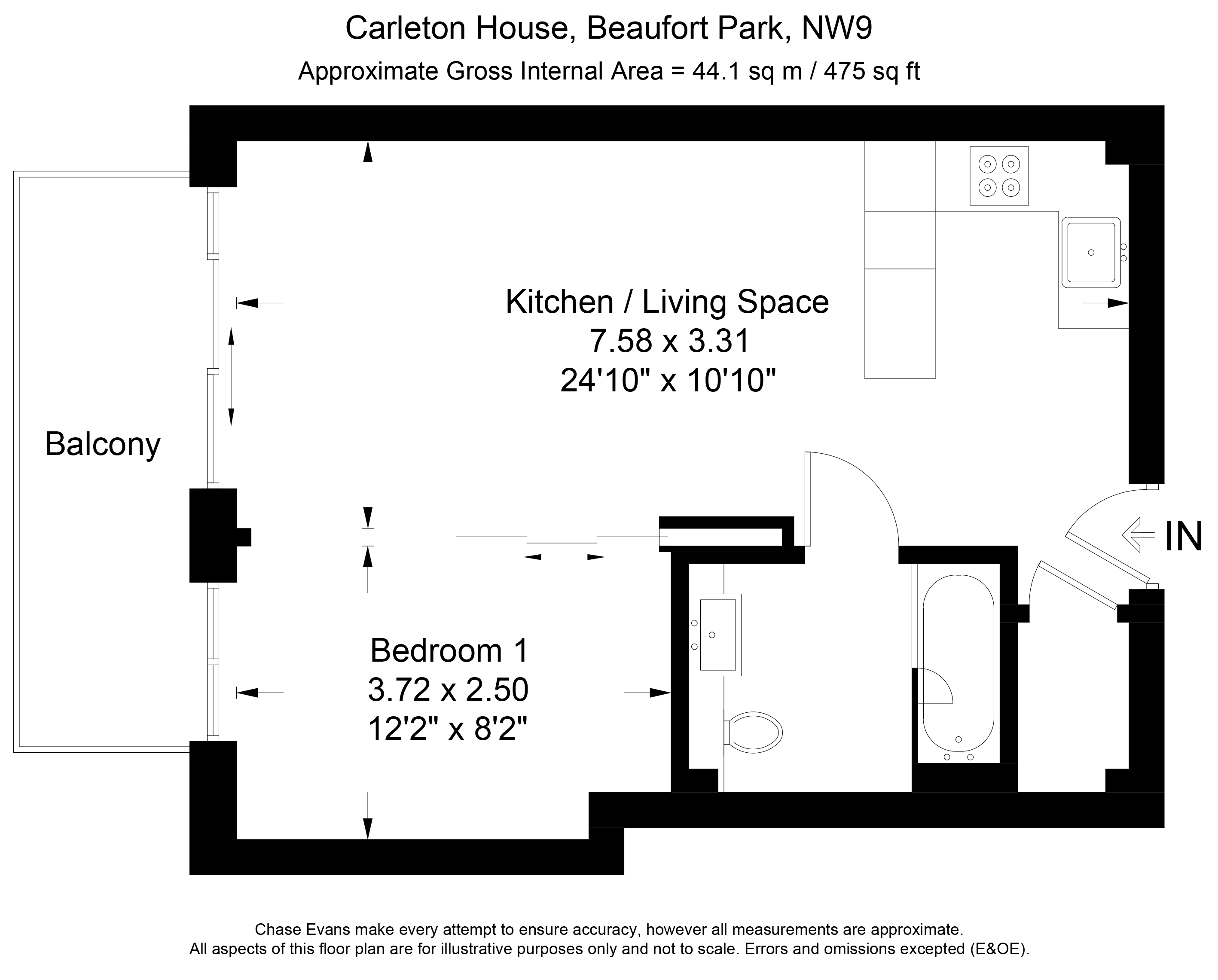 1 Bedrooms Flat to rent in Beaufort Park, Carleton House, Colindale NW9