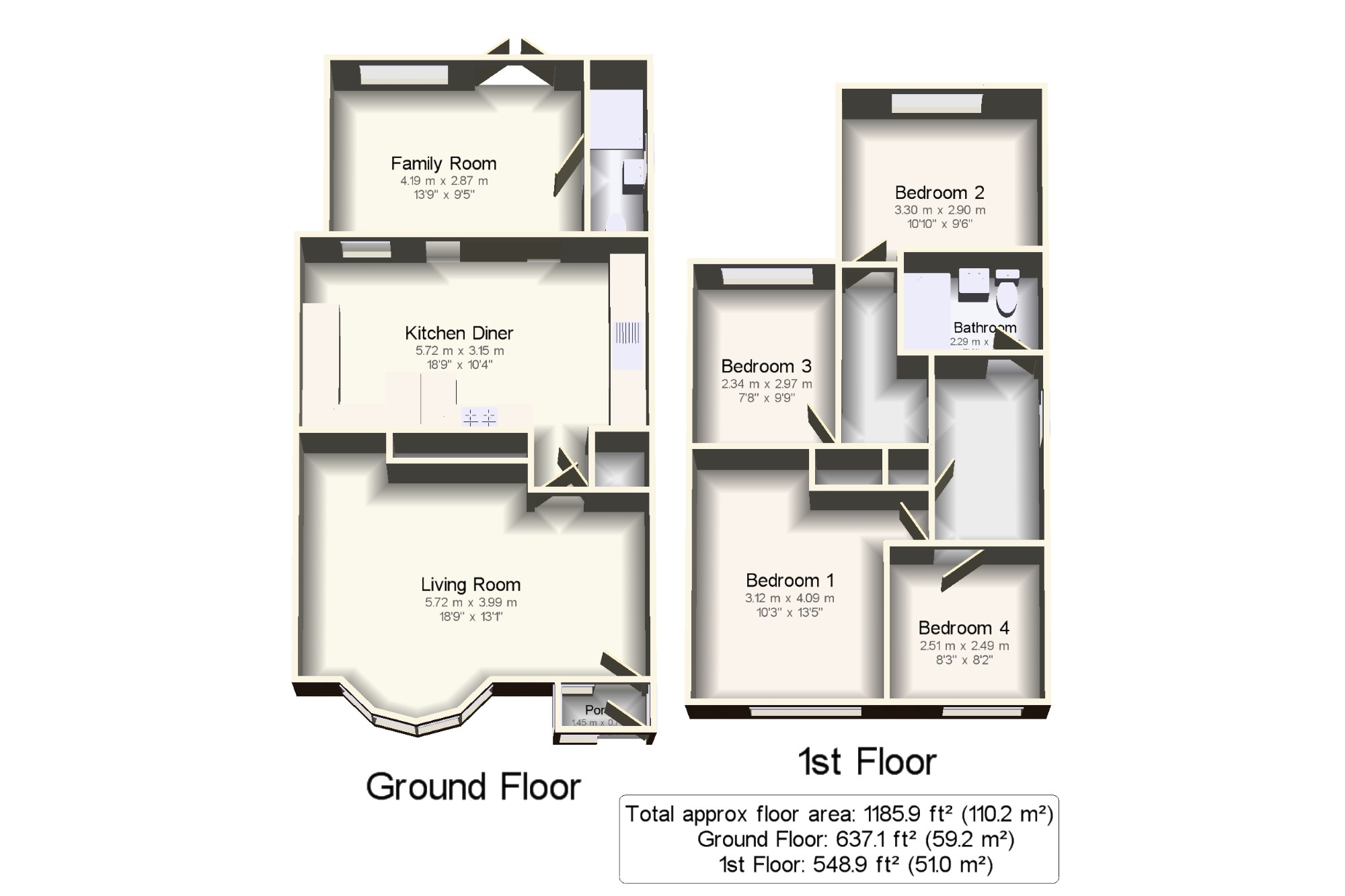 4 Bedrooms Semi-detached house for sale in Harewood Road, Chelmsford CM1