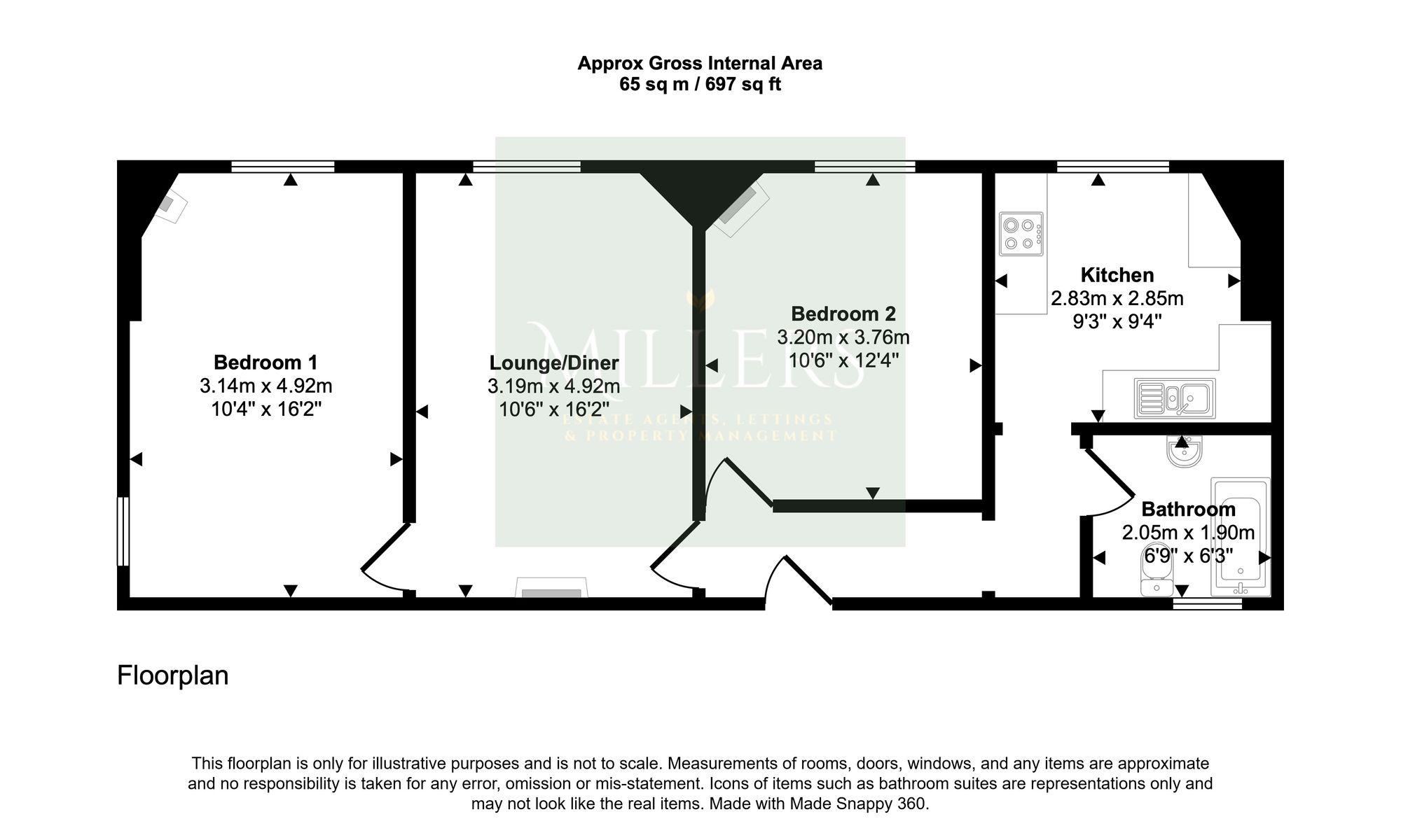 Flat 11, Bracondale Court Overstrand Road, Cromer floorplan