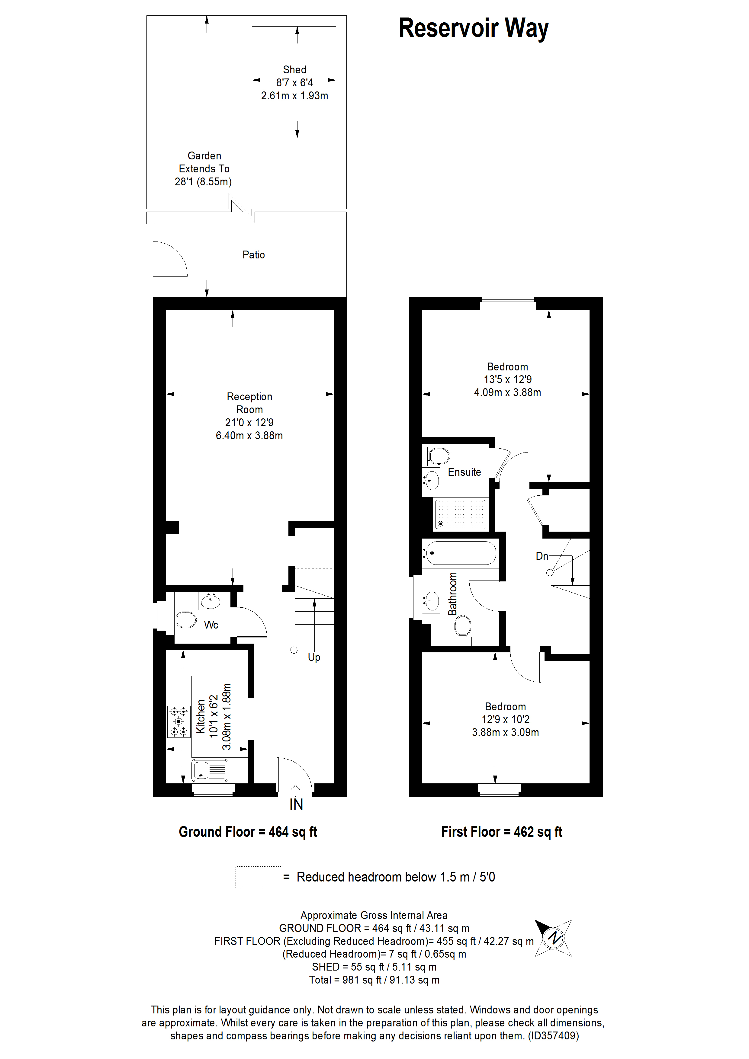 2 Bedrooms Terraced house for sale in Reservoir Way, Ilford IG6