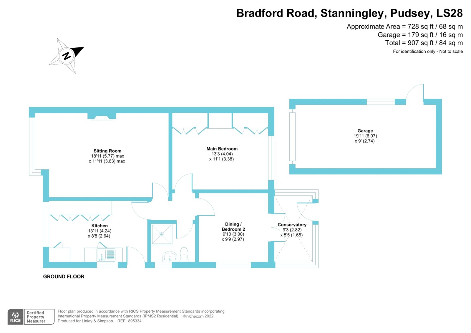 Bradford Road, Stanningley, Pudsey LS28, 2 bedroom bungalow for sale