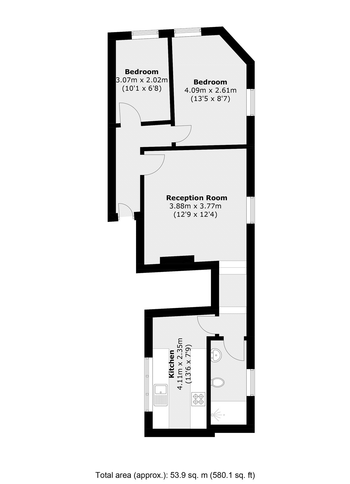 First Floor Flat, 21, Lavender Hill, London floorplan