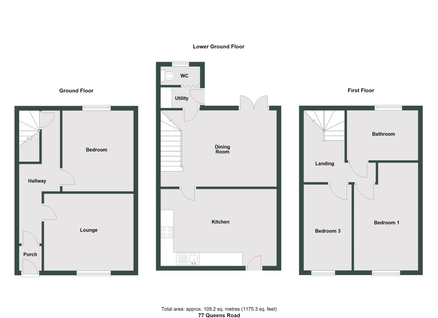 77, Queens Road, Penarth floorplan